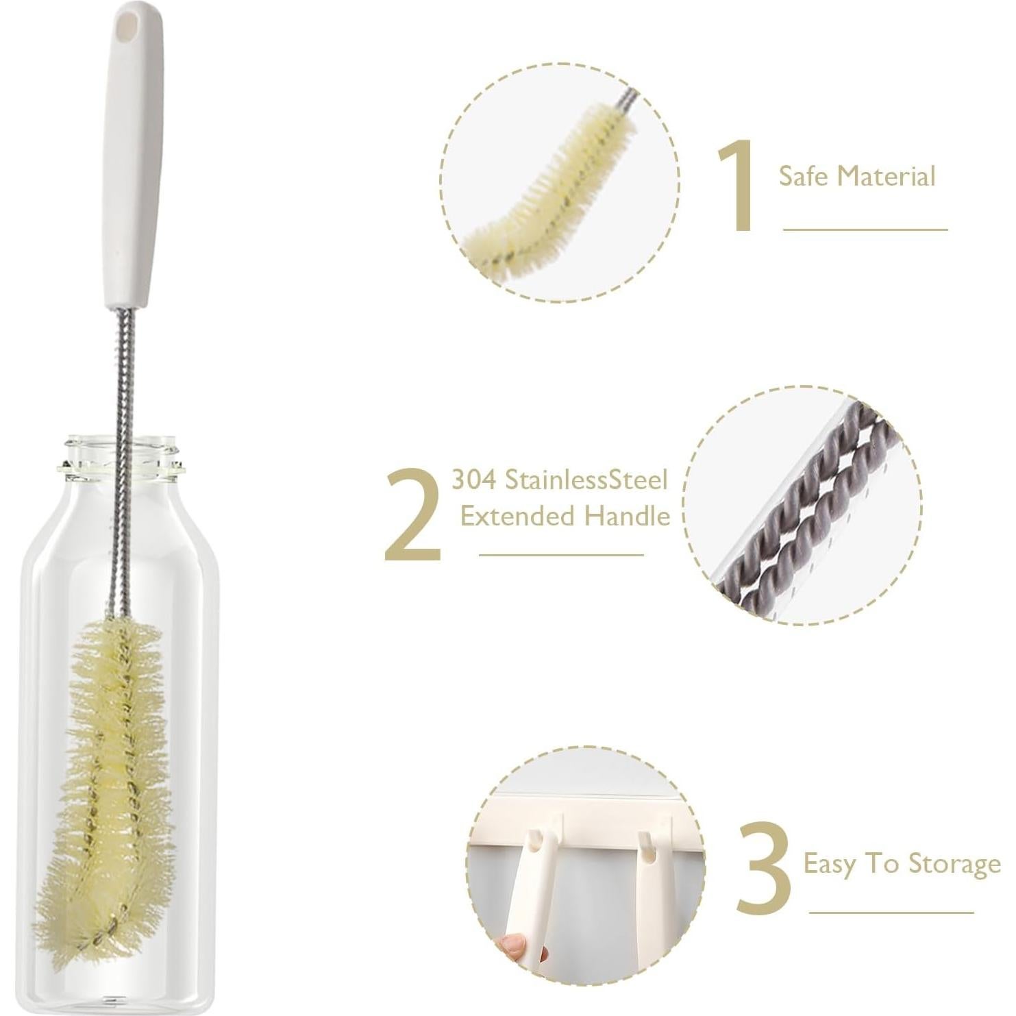 Paquete de 2 cepillos de limpieza Kwude 40.64 cm Beige