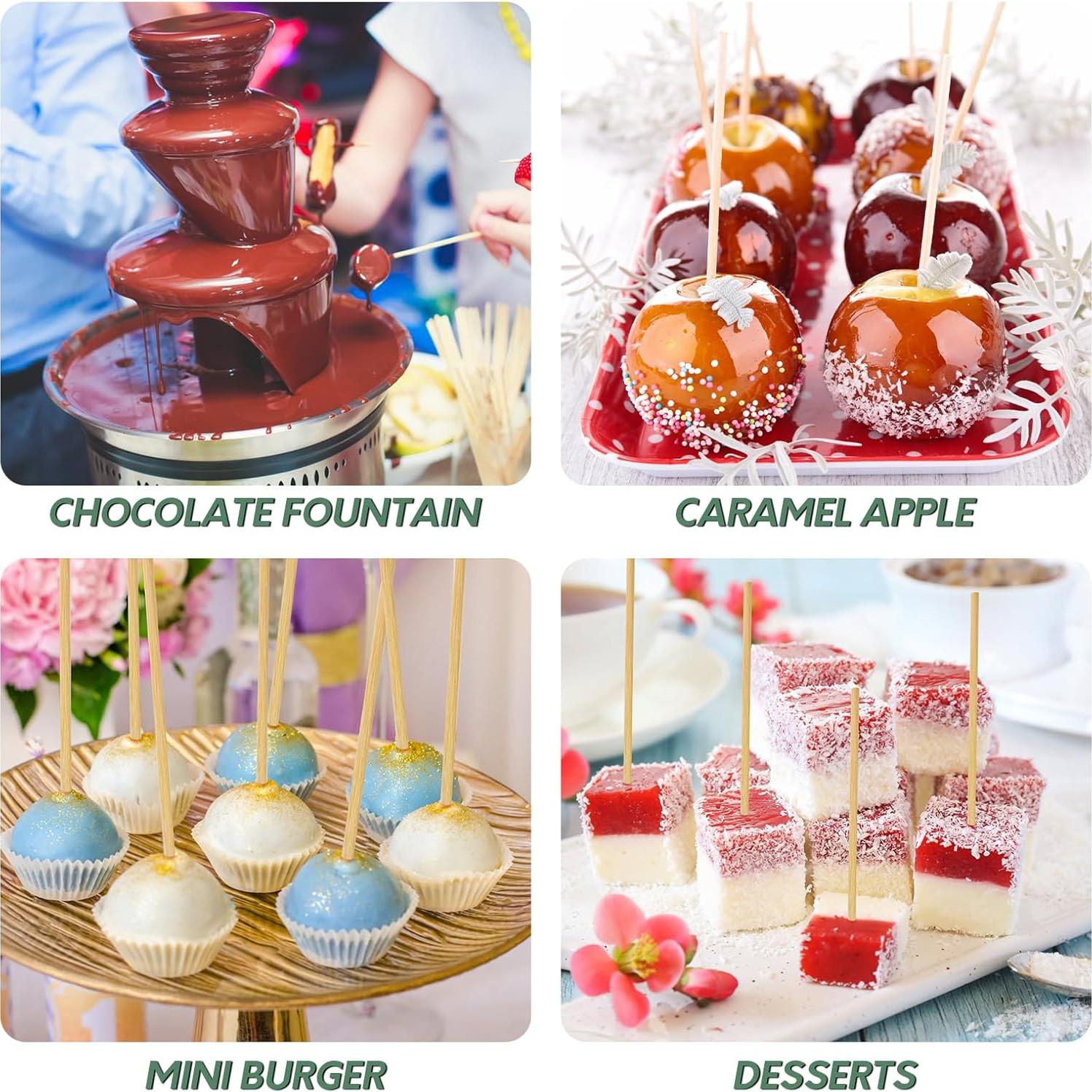 300 Pinchos de Madera 15 cm Youchuanghui para BBQ y Aperitivos