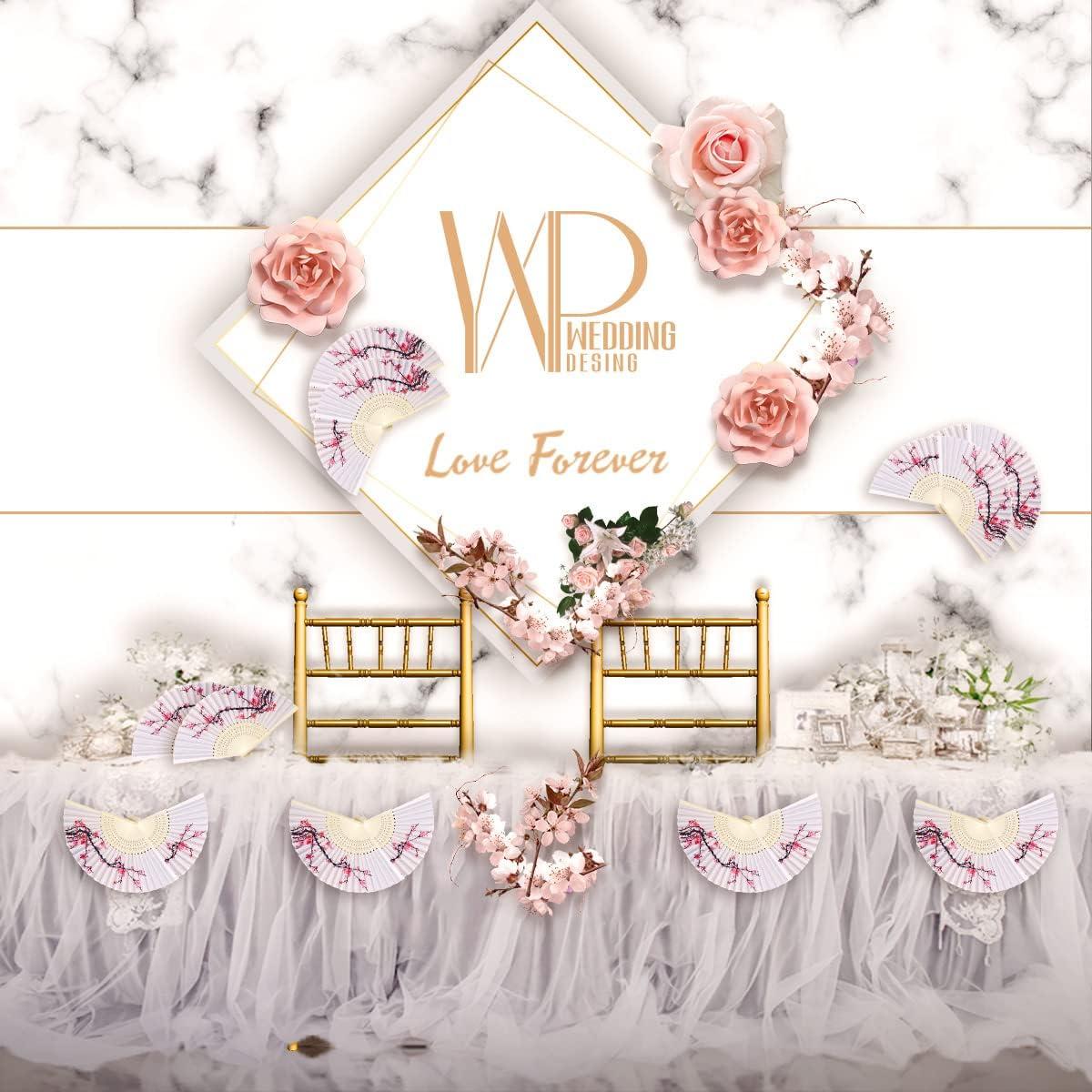 Abanicos de Papel LEFTSTARER 20 Pcs Flor de Cerezo Decorativos