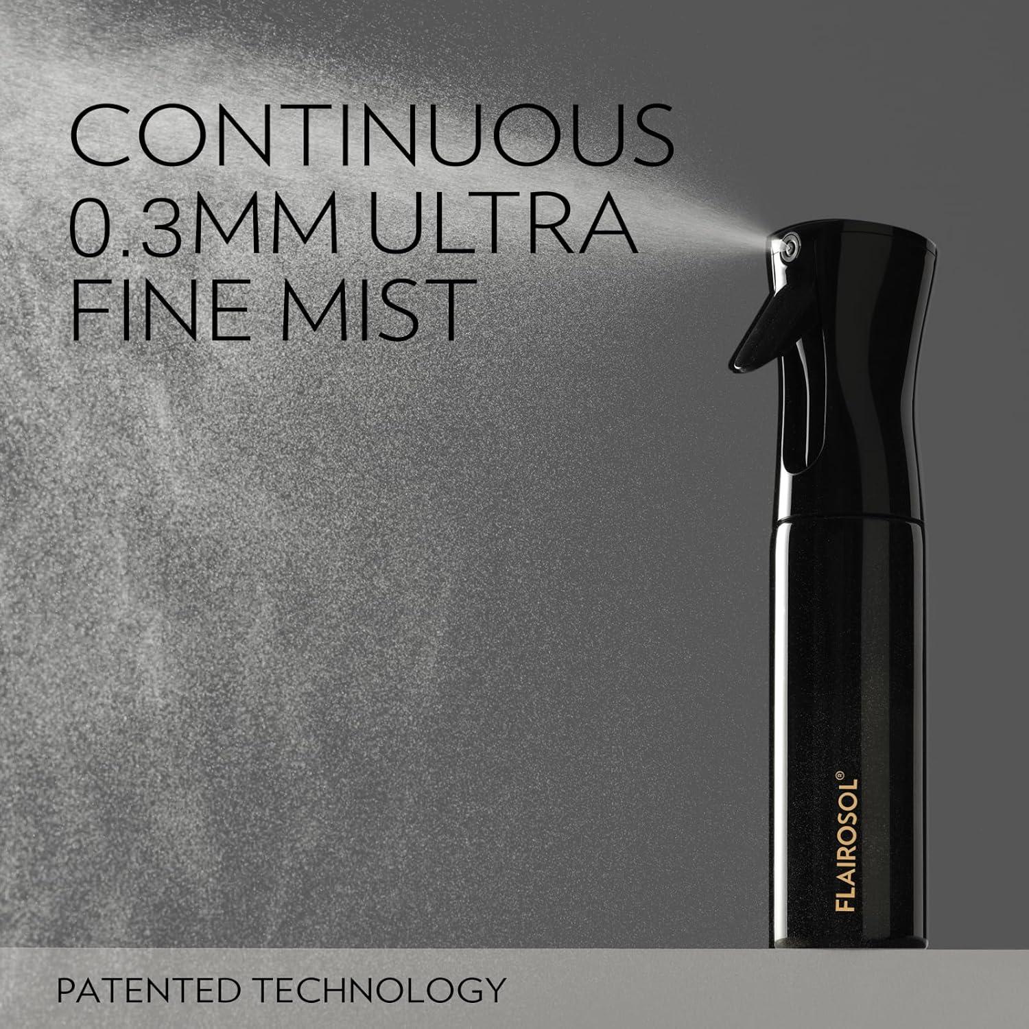 Botella de Spray Flairosol 300ml Negra con Nebulizador Ultra Fino