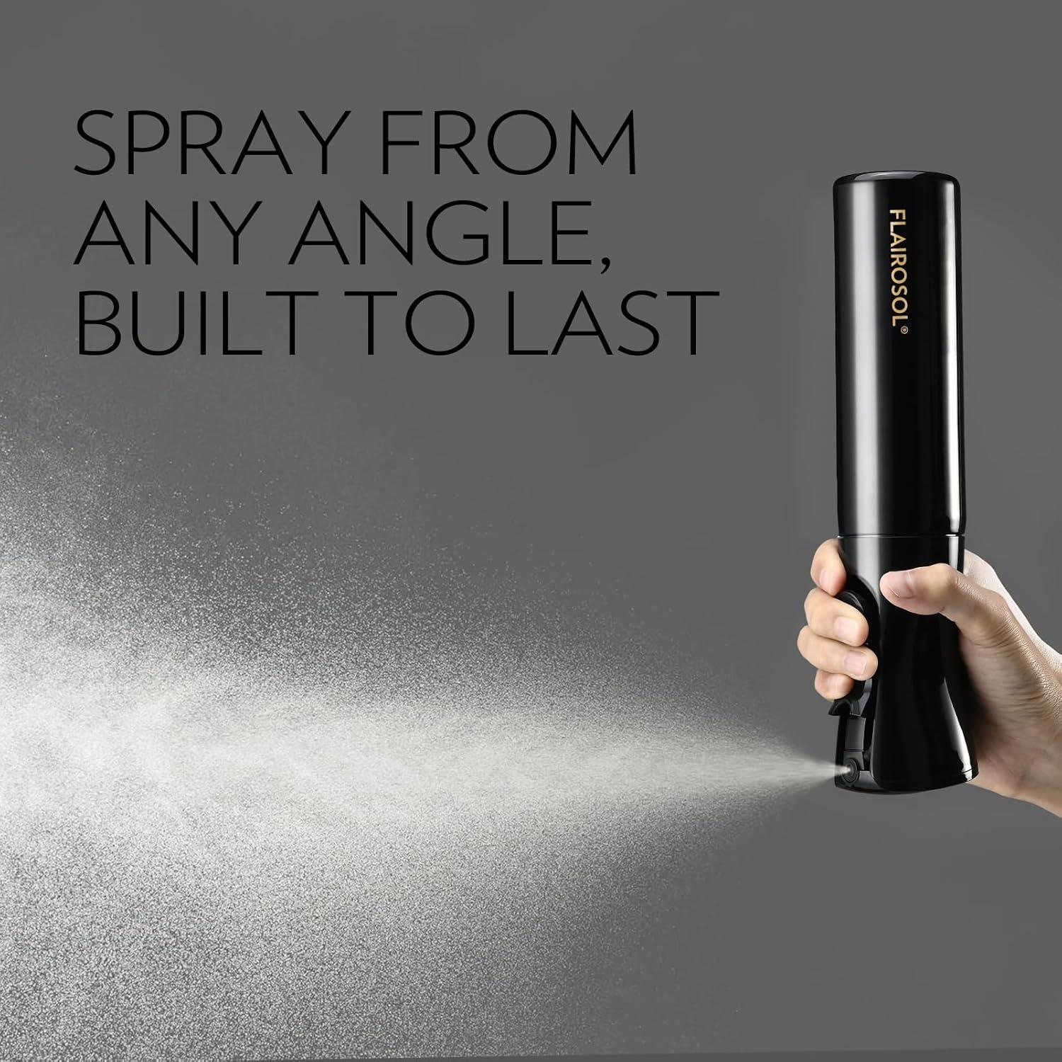 Botella de Spray Flairosol 300ml Negra con Nebulizador Ultra Fino