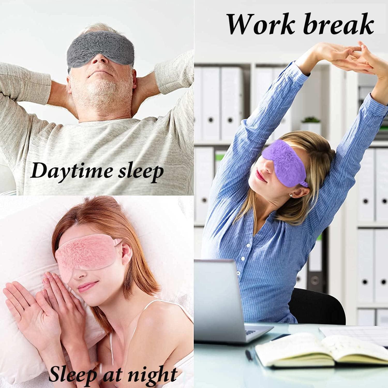 Máscara de Sueño de Felpa AKOAK Rosa Profundo, Suave y Cómoda