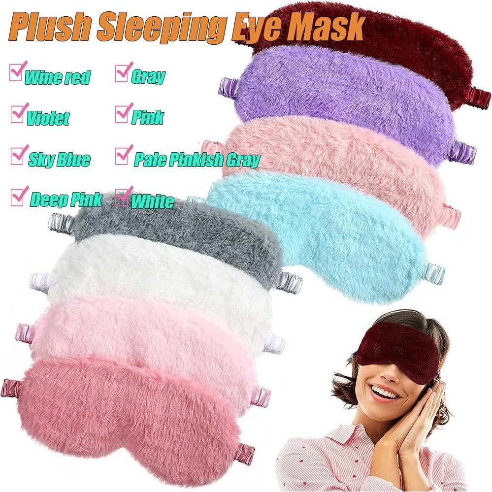 Máscara de Sueño de Felpa AKOAK Rosa Profundo, Suave y Cómoda