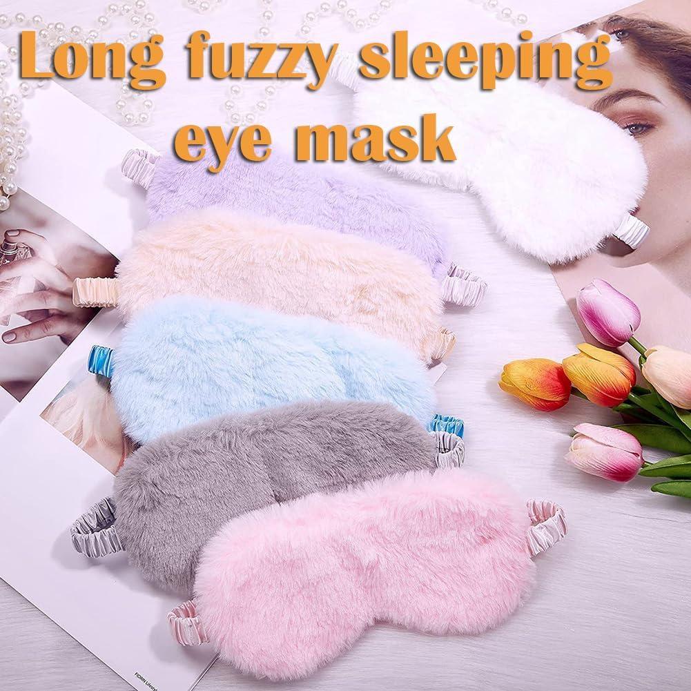 Máscara de Sueño de Felpa AKOAK Rosa Profundo, Suave y Cómoda