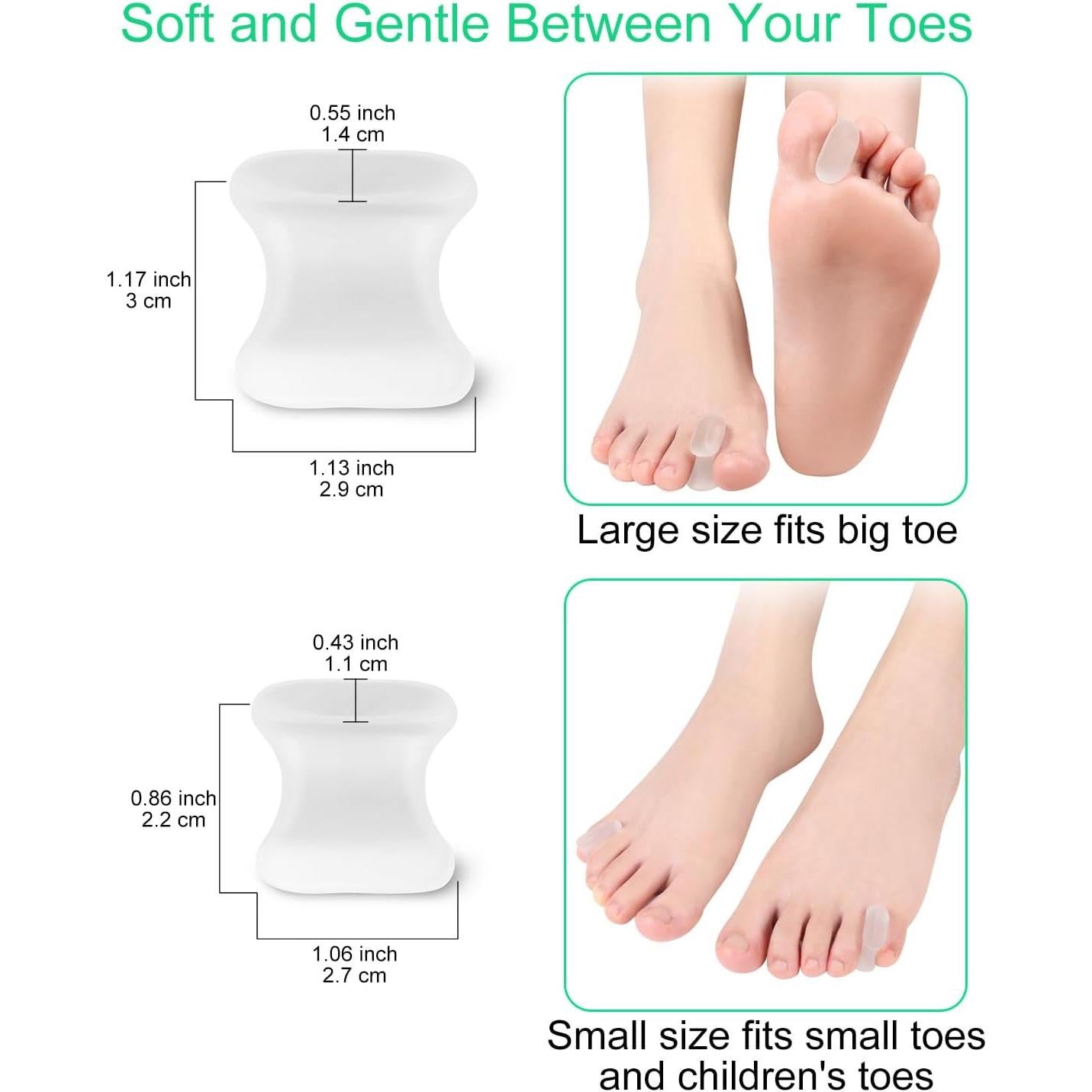 Separadores de dedos de gel Samaya Home - 12 piezas pequeños