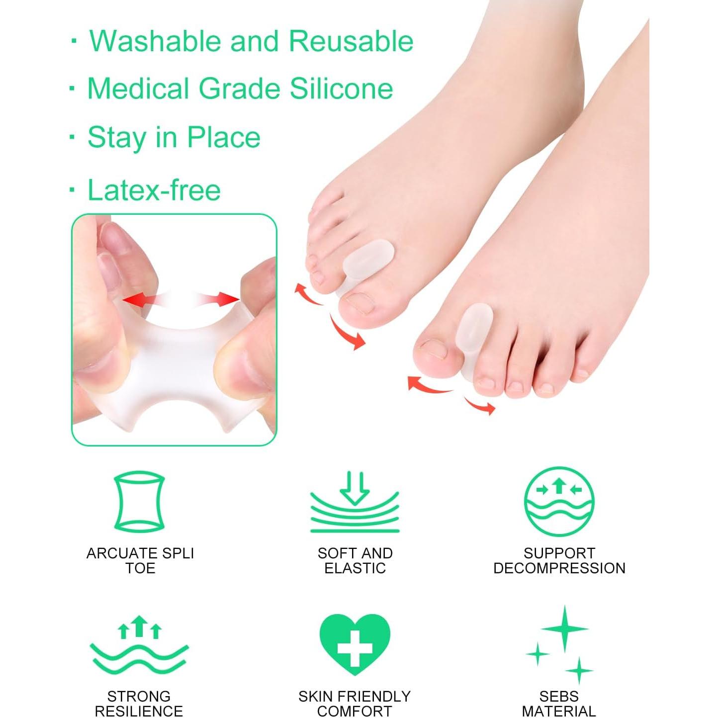 Separadores de dedos de gel Samaya Home - 12 piezas pequeños