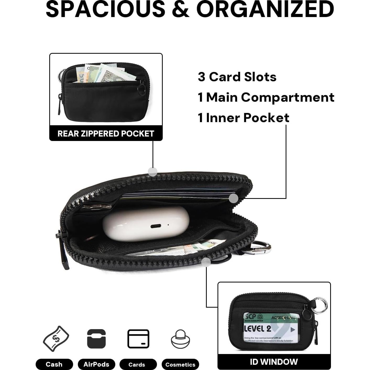 Cartera YDF Iris para Mujeres con Llavero y Ventana ID