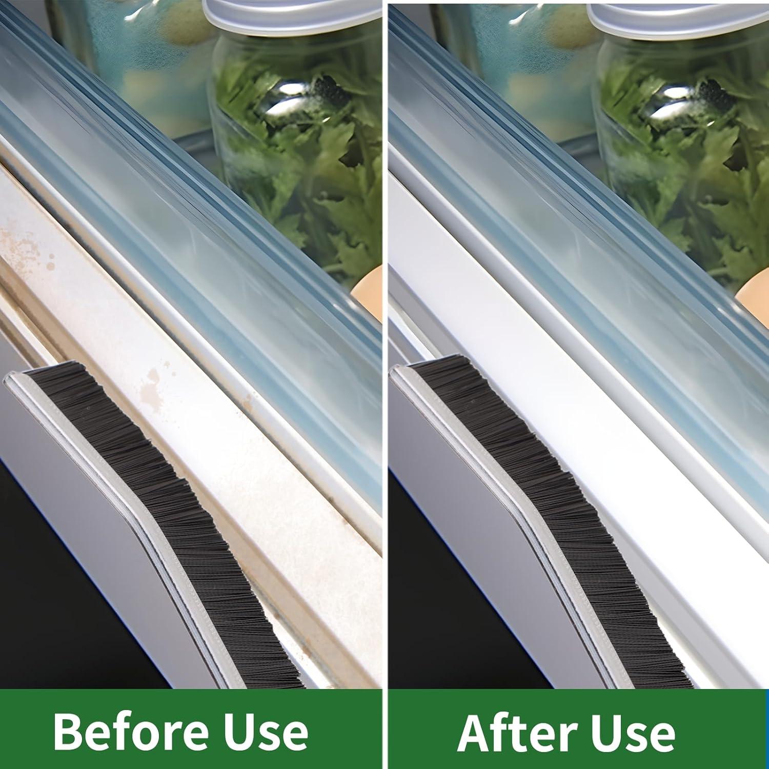 2 Cepillos de Limpieza de Ranuras POPGIO con Cerdas Duras