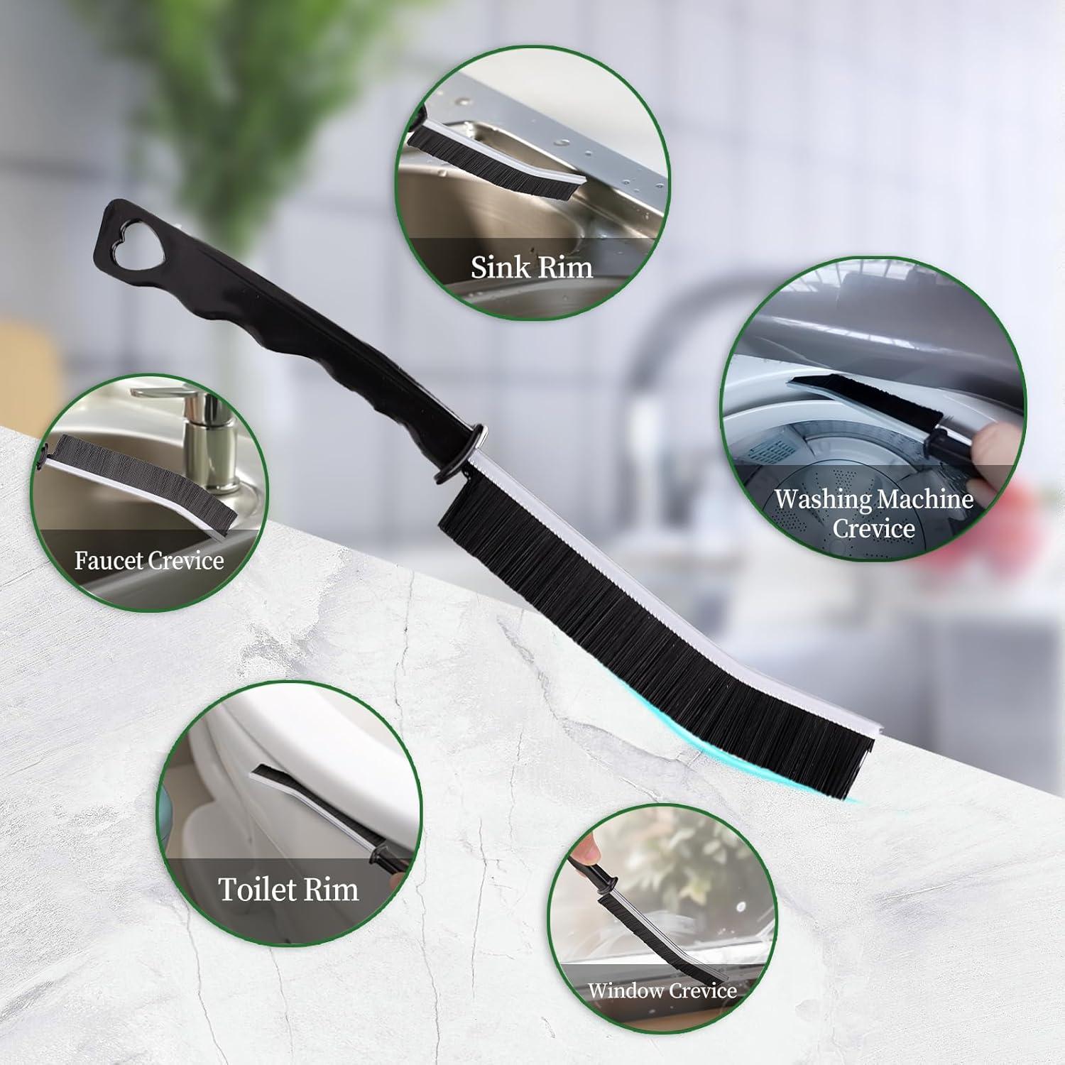 2 Cepillos de Limpieza de Ranuras POPGIO con Cerdas Duras