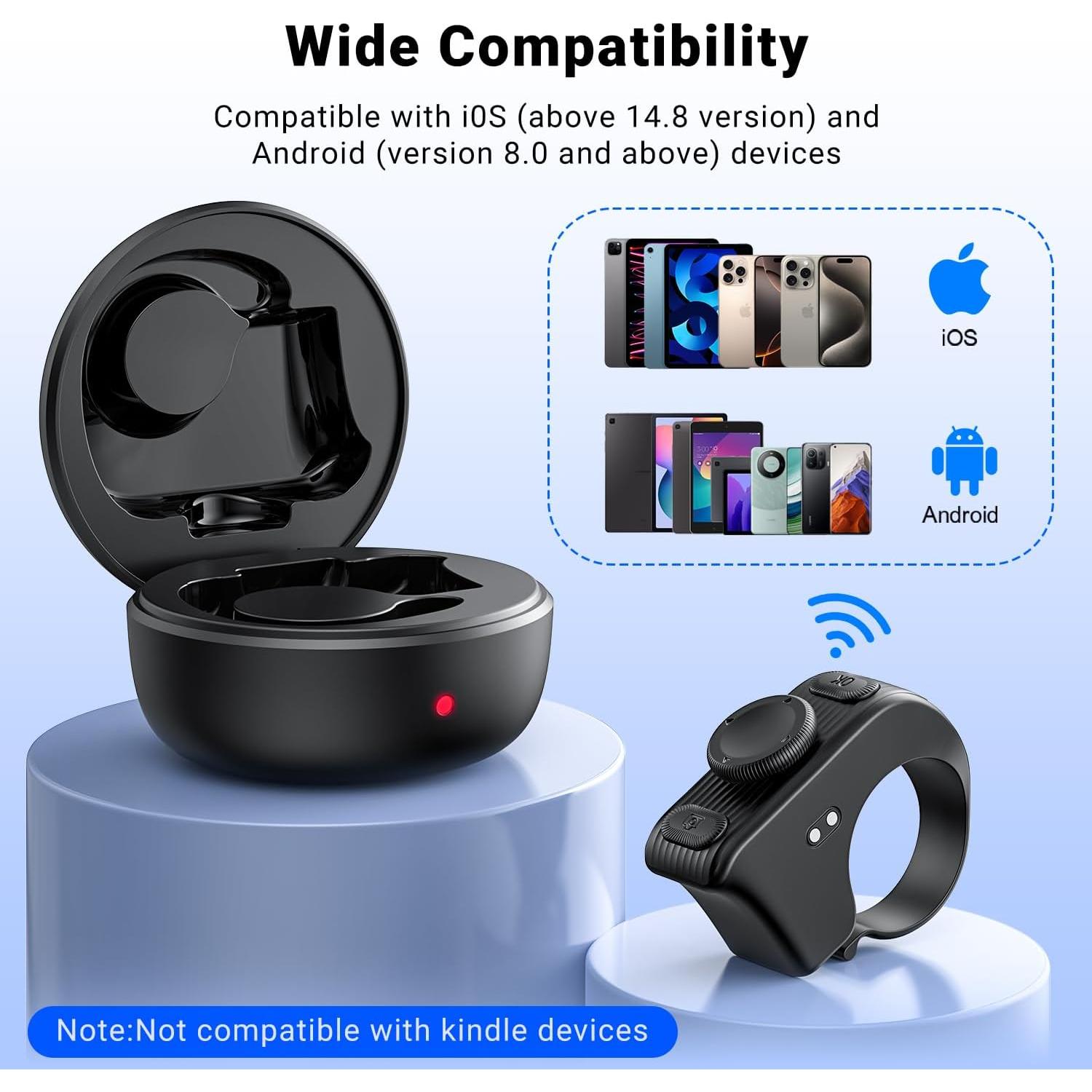 Anillo de Desplazamiento Remoto Bluetooth MILOUZ R1 - Negro