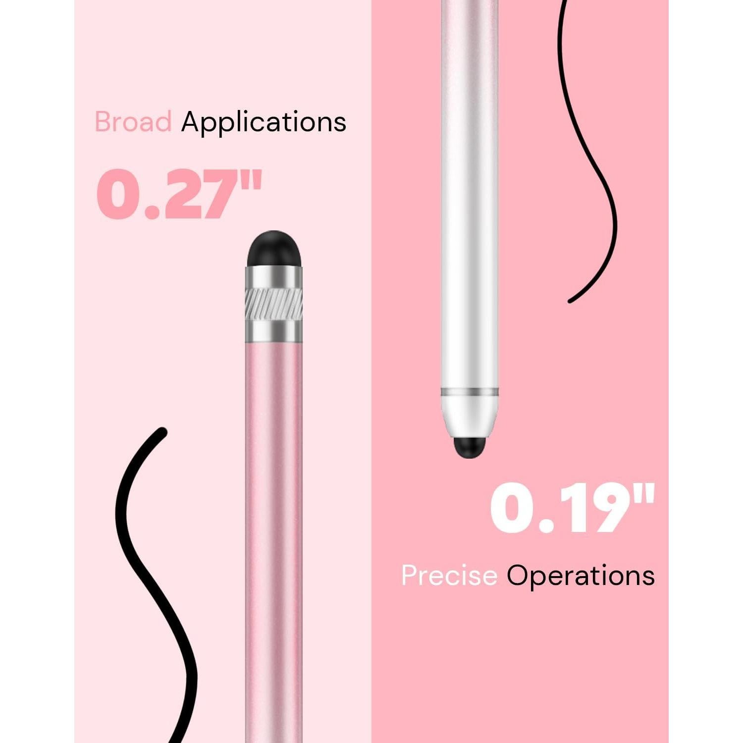 Bolígrafo Stylus AmberVec Doble Punta Universal 2 Pzs Rosa/Púrpura