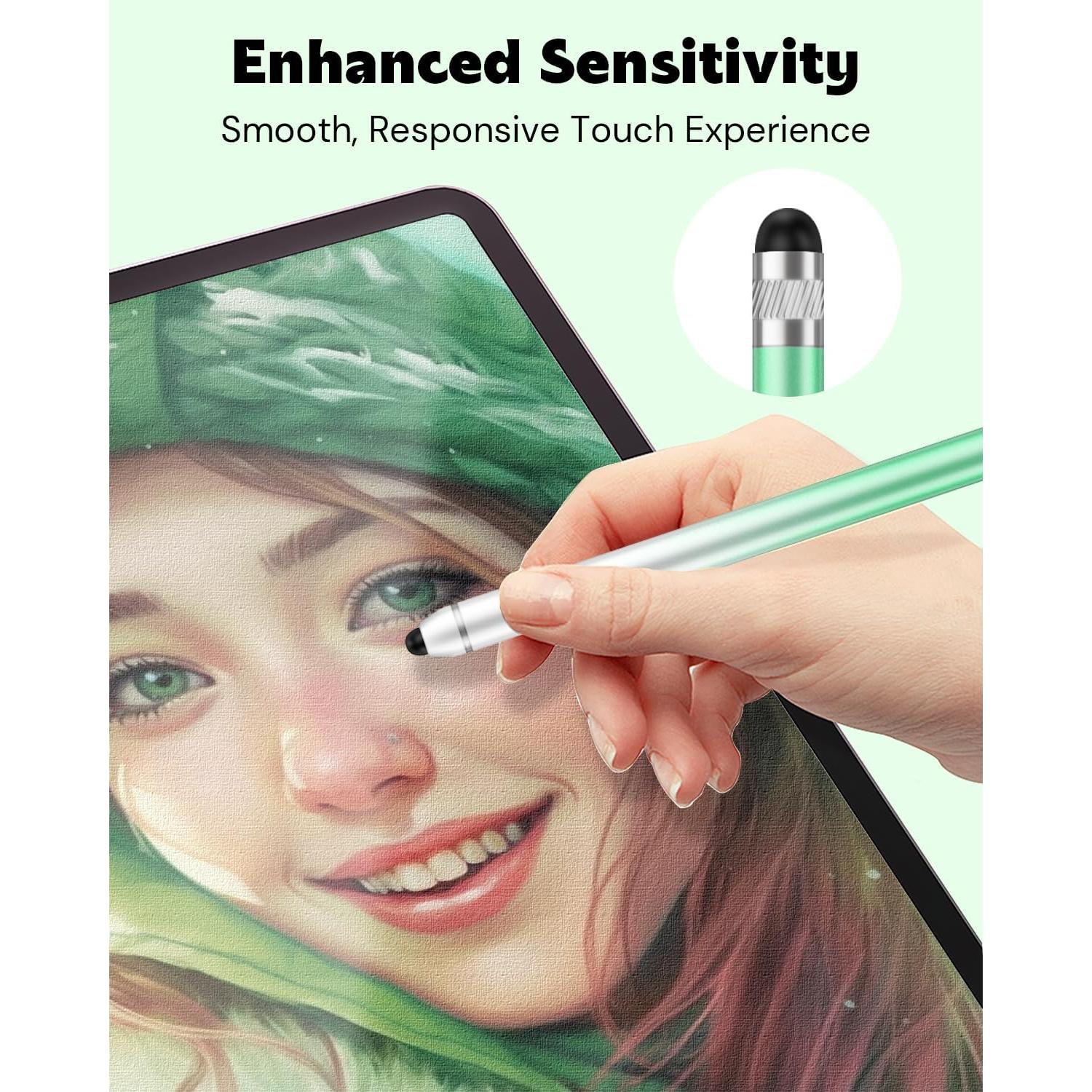 Bolígrafo Stylus AmberVec Doble Punta Universal 2 Pzs Rosa/Púrpura