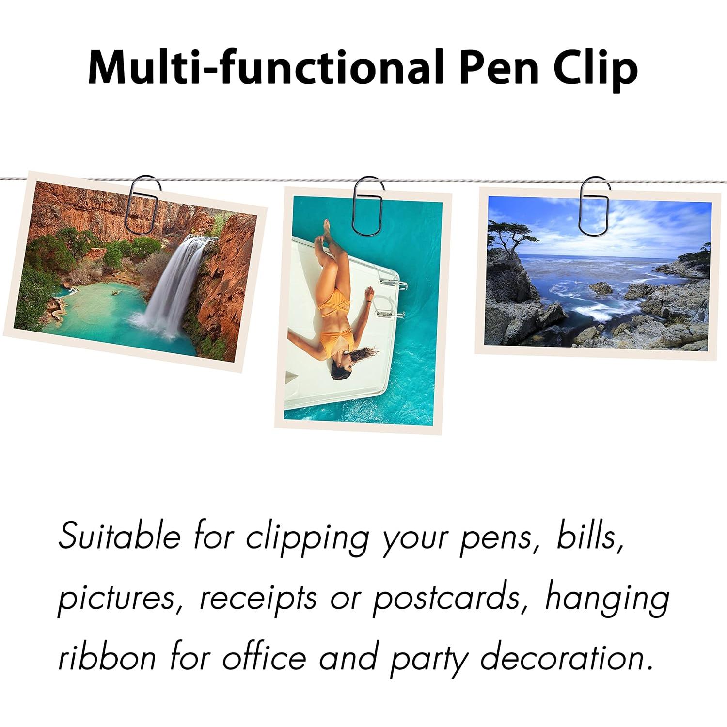 Clip de bolígrafo Wisdompro, acero inoxidable, paquete de 12