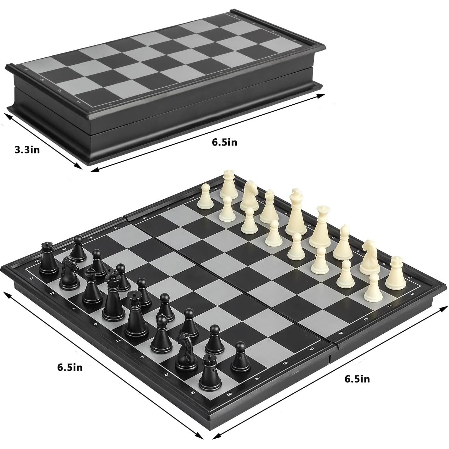 Juego de Ajedrez Magnético Portátil ZeJlo 19.81 cm Plegable