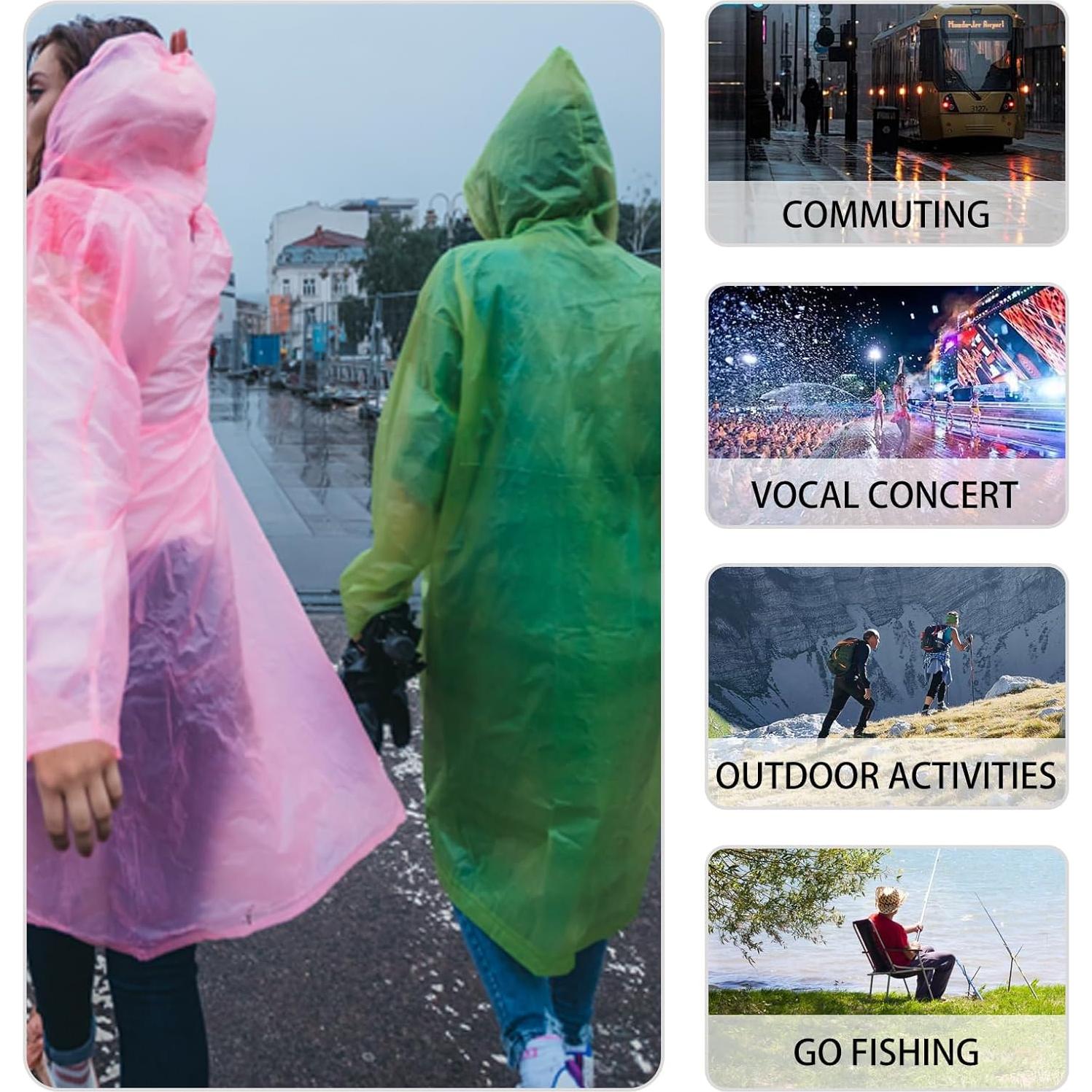 Ponchos de Lluvia Desechables 7 Piezas Unisex Impermeables