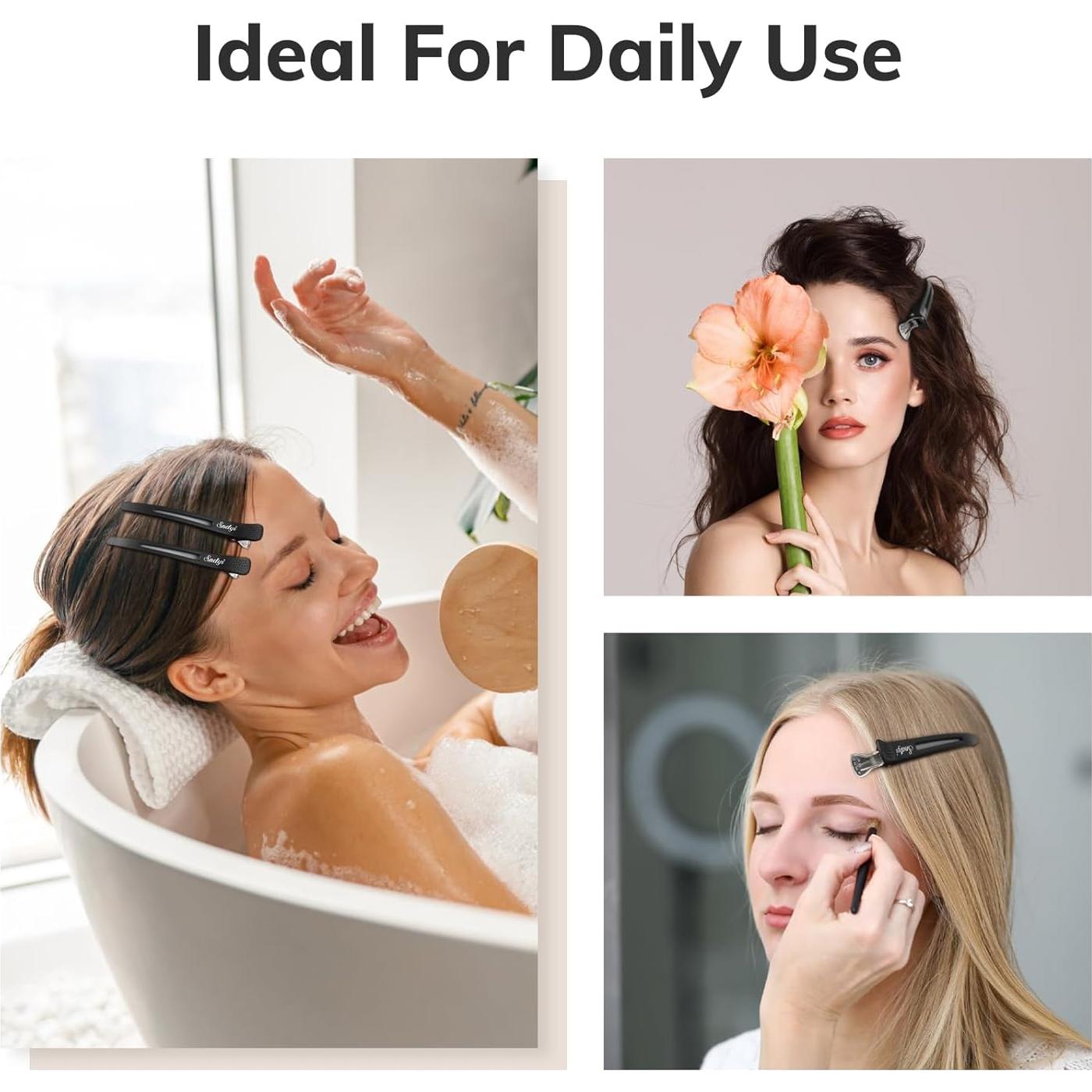 Clips para Seccionar Cabello Sndyi - 12 Piezas Antideslizantes 10.9 cm