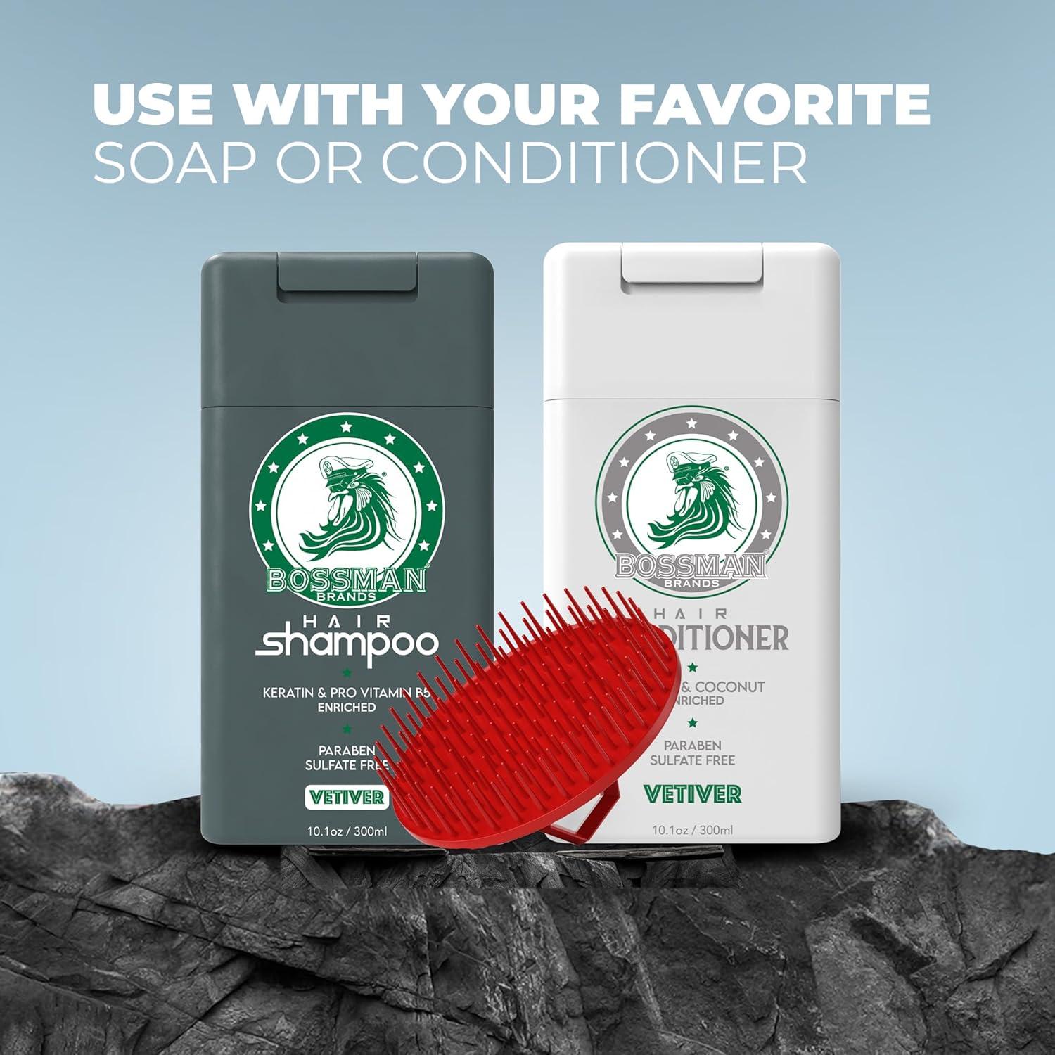 Masajeador de cuero cabelludo y barba Bossman 7.62 cm rojo