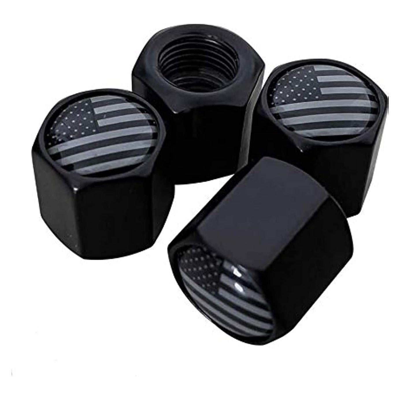 Tapas de Válvula de Neumático Tactilian 4 Pack - Aluminio Negro Mate