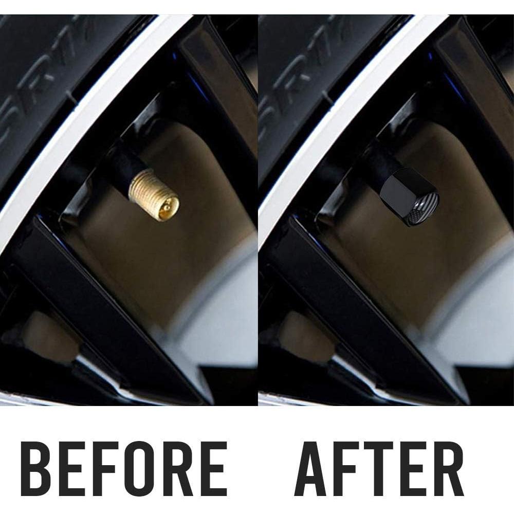 Tapas de Válvula de Neumático Tactilian 4 Pack - Aluminio Negro Mate