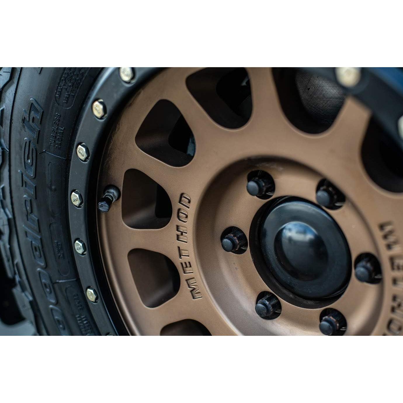 Tapas de Válvula de Neumático Tactilian 4 Pack - Aluminio Negro Mate