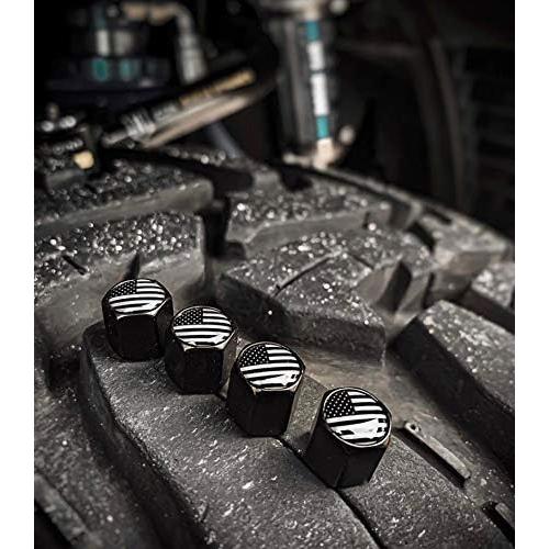 Tapas de Válvula de Neumático Tactilian 4 Pack - Aluminio Negro Mate