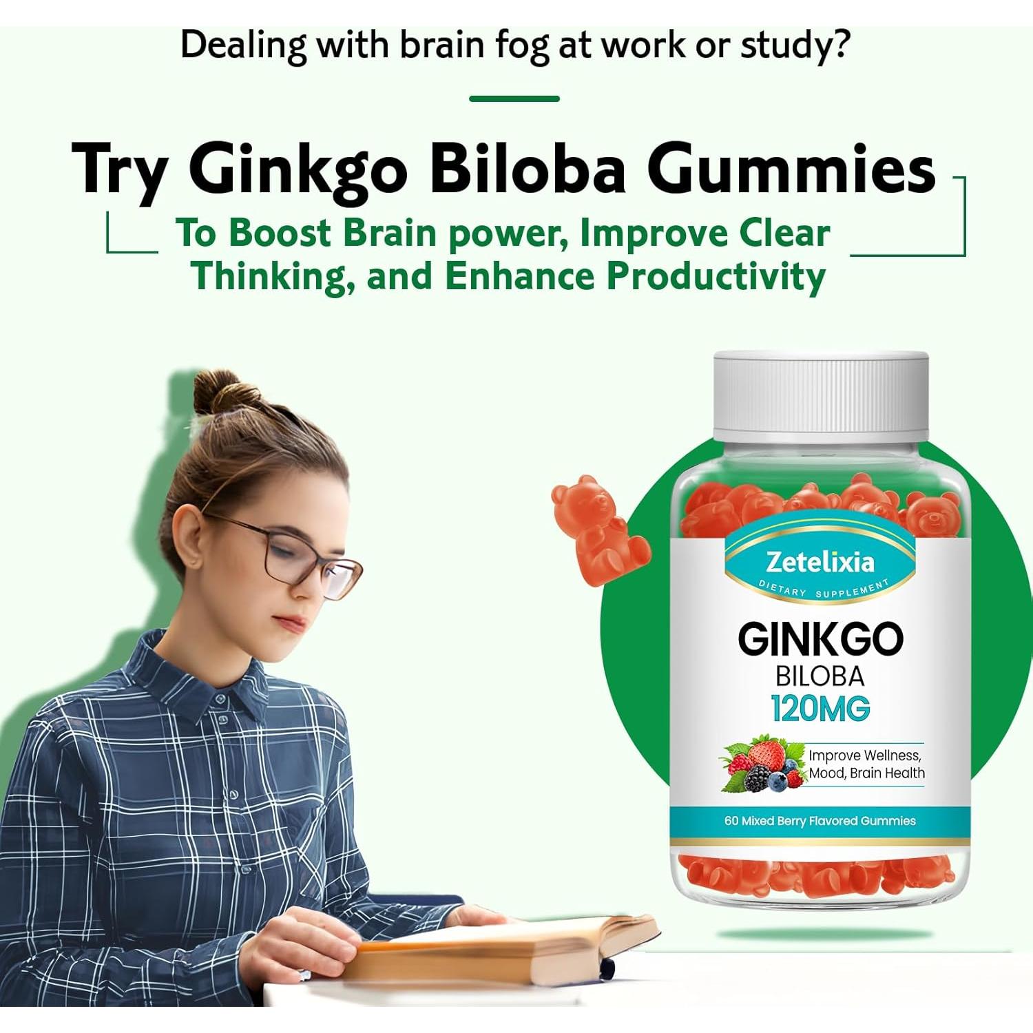 Ginkgo Biloba Gominolas Zetelixia 60 Unidades Sabor Frutas Mixtas