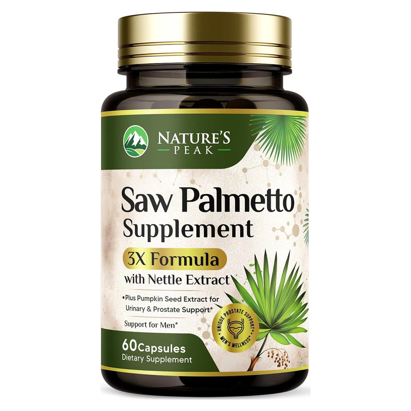 Suplemento Saw Palmetto Nature's Peak 60 Cápsulas Salud Próstata