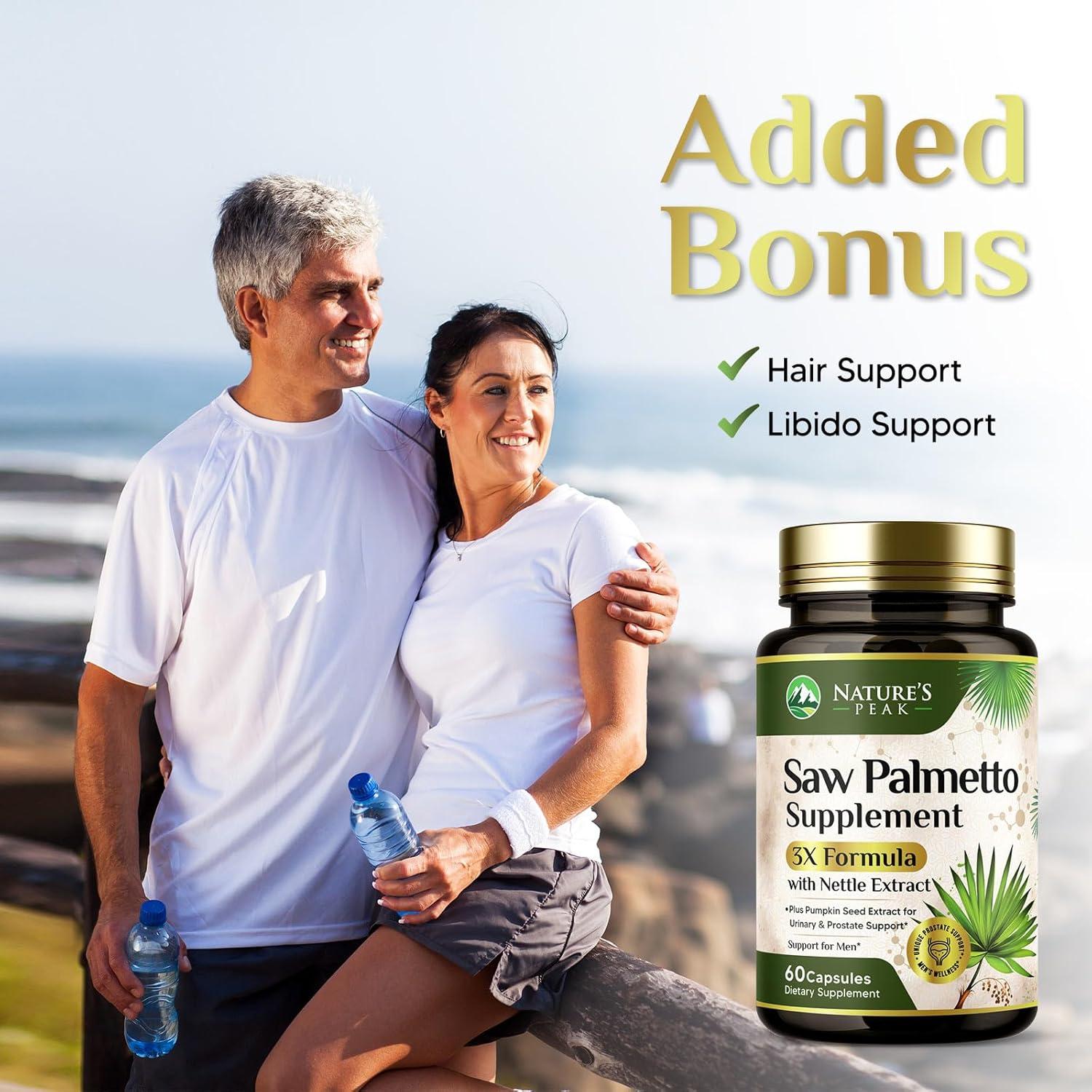 Suplemento Saw Palmetto Nature's Peak 60 Cápsulas Salud Próstata