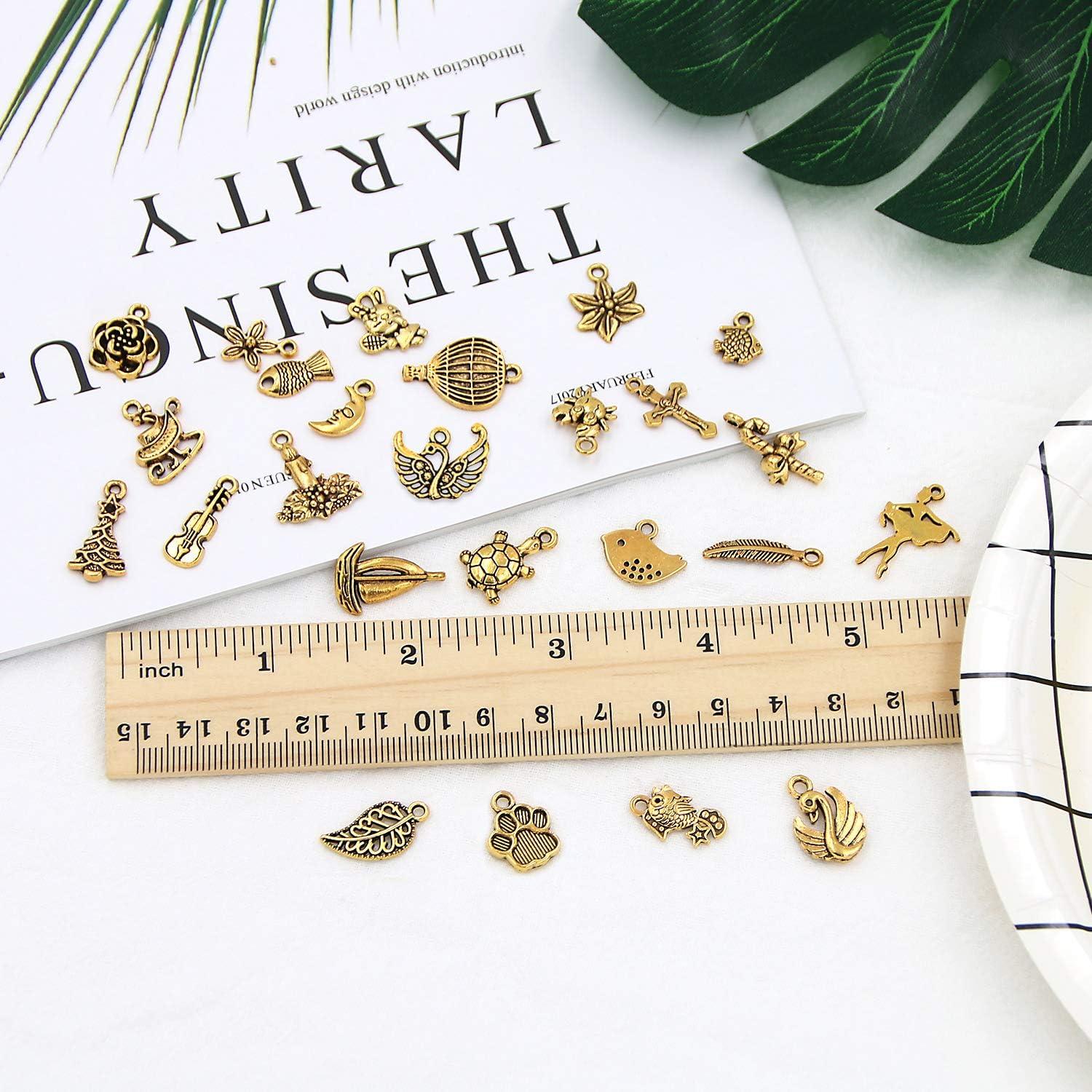 Kit de Pulseras DIY UPINS 30 Pcs Doradas con Encantos