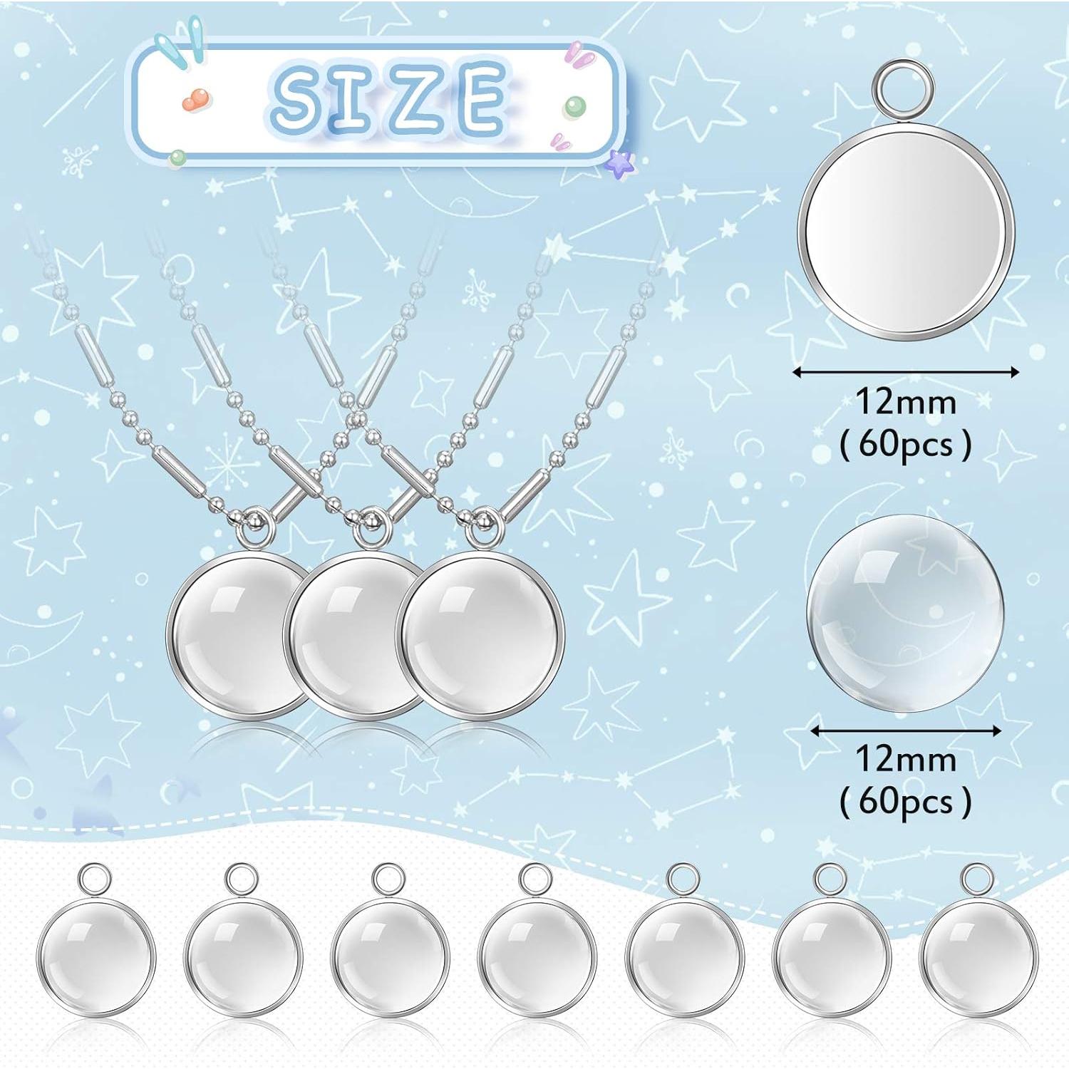 Kit de 120 Piezas de Bases de Pendientes Hicarer 12 mm