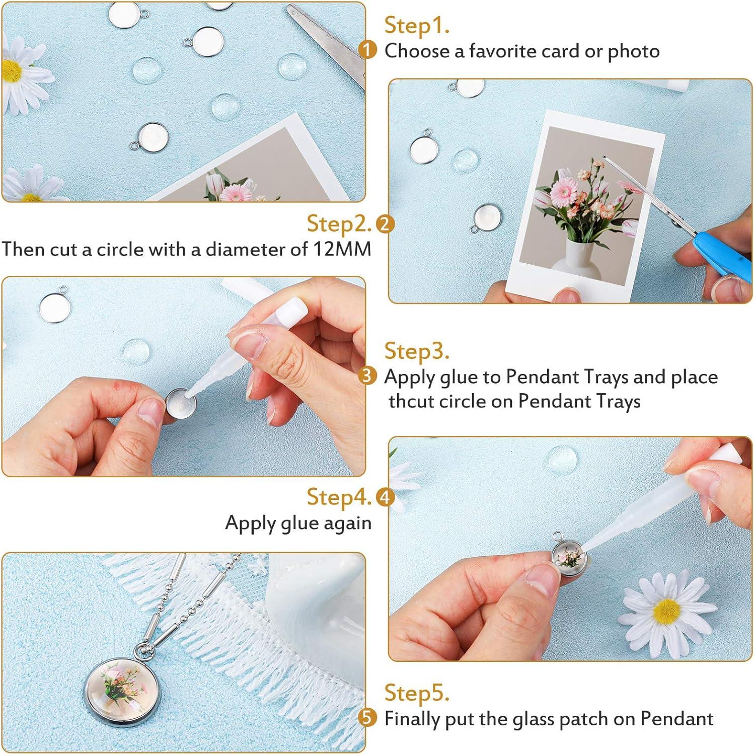 Kit de 120 Piezas de Bases de Pendientes Hicarer 12 mm