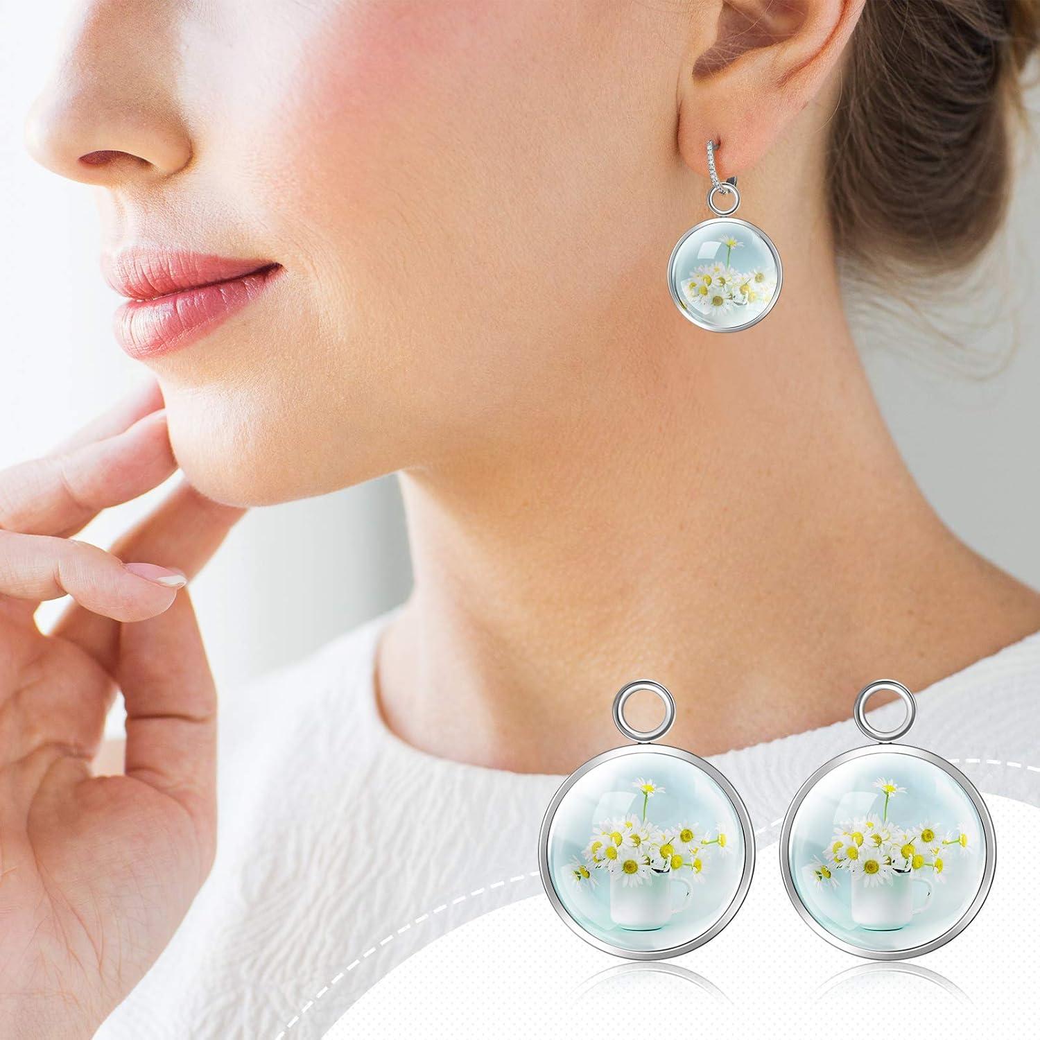 Kit de 120 Piezas de Bases de Pendientes Hicarer 12 mm