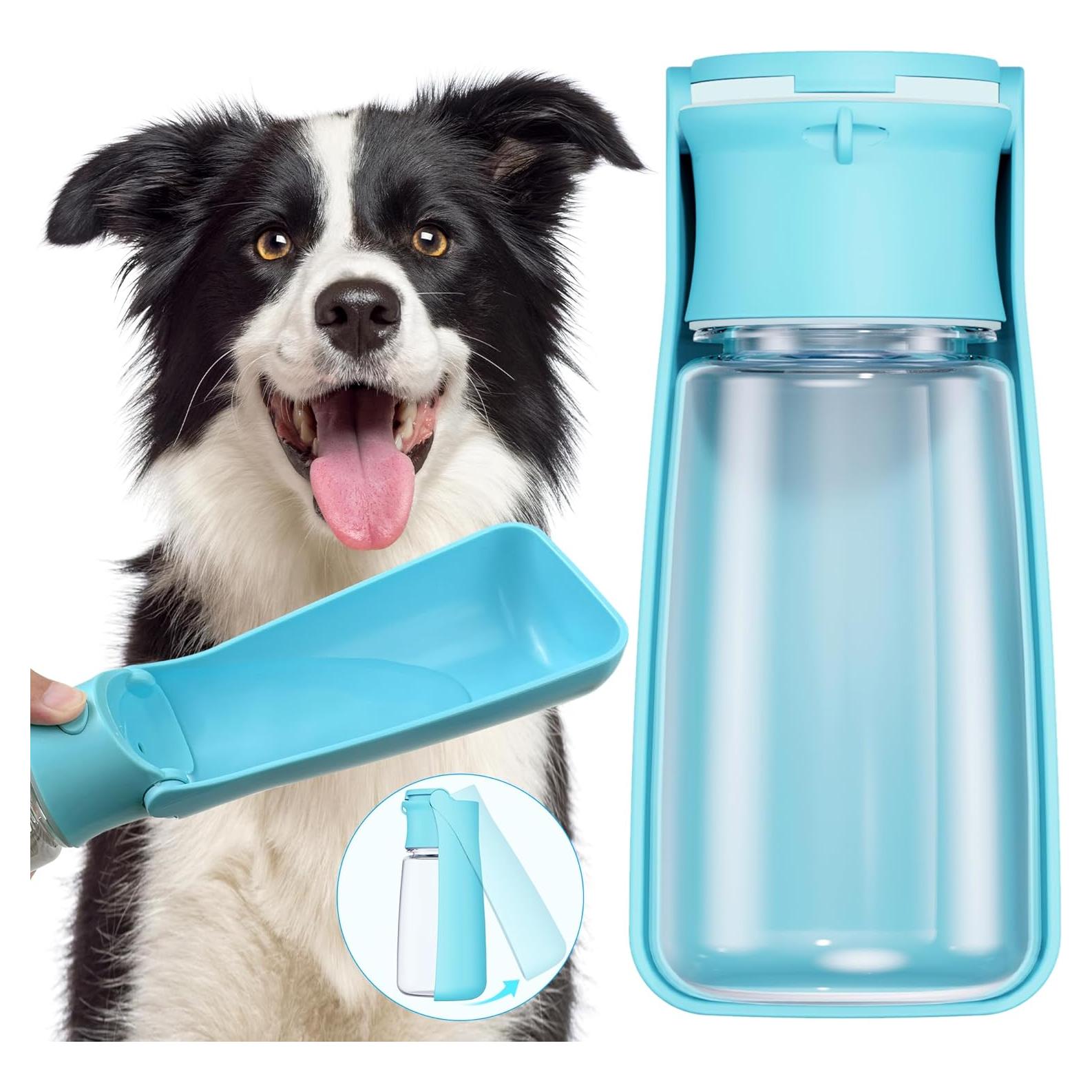 Dispensador de Agua Plegable para Perros FORWH 0.56L Azul