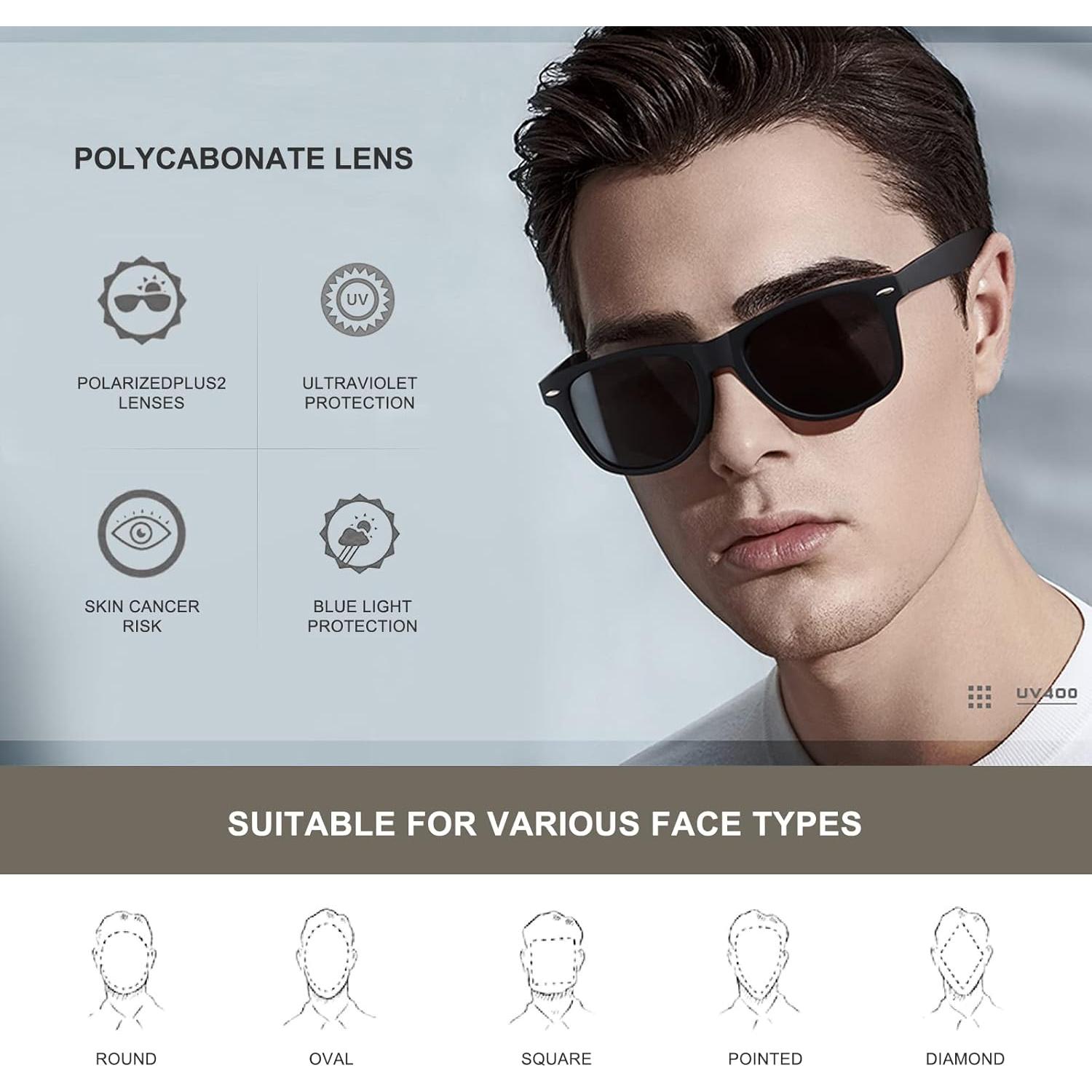 Gafas de sol polarizadas DEMIKOS unisex retro UV400 azul