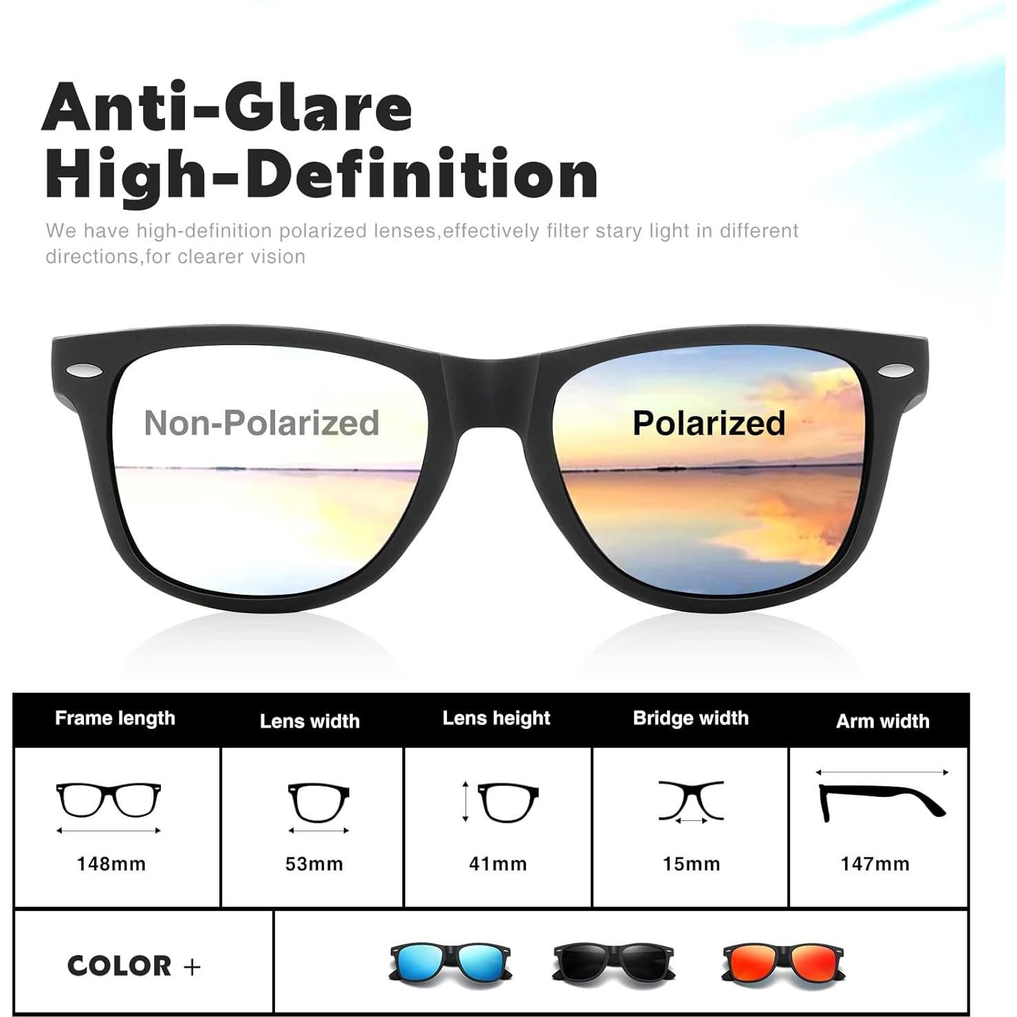 Gafas de sol polarizadas DEMIKOS unisex retro UV400 azul