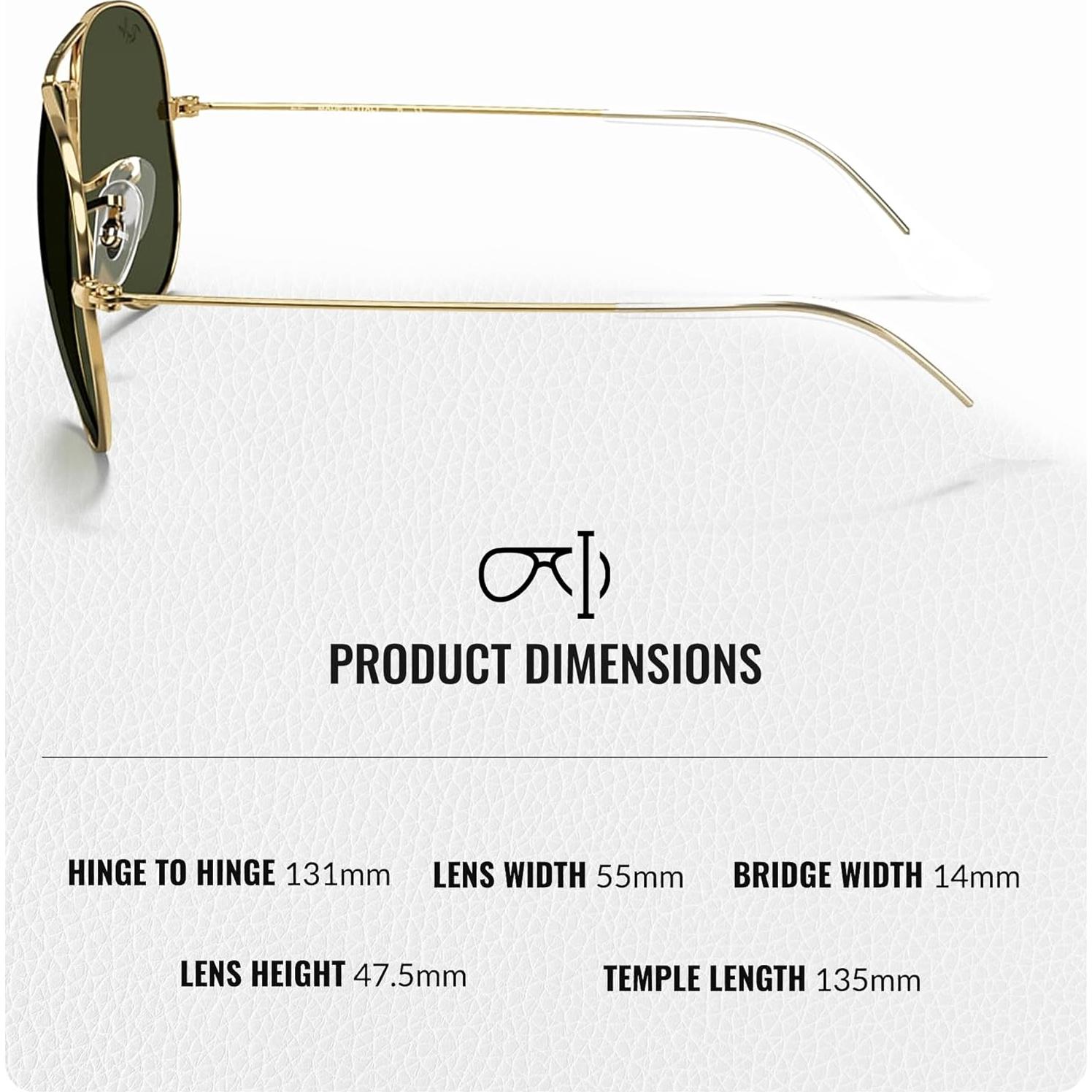 Gafas de Sol Ray-Ban RB3025 Aviador Unisex con Kit Accesorios