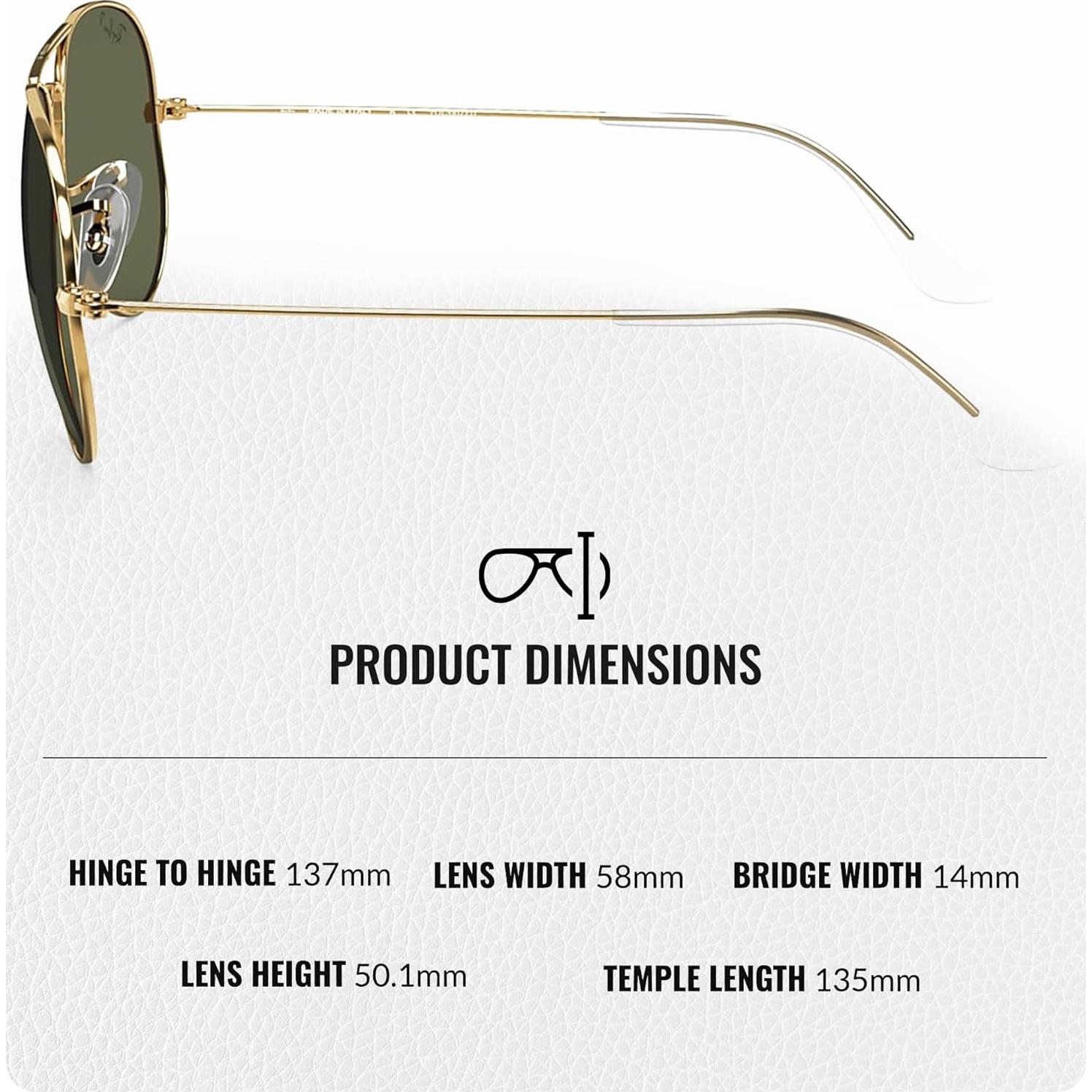 Gafas de sol Ray-Ban RB3025 Aviador Polarizado 55mm Oro Verde