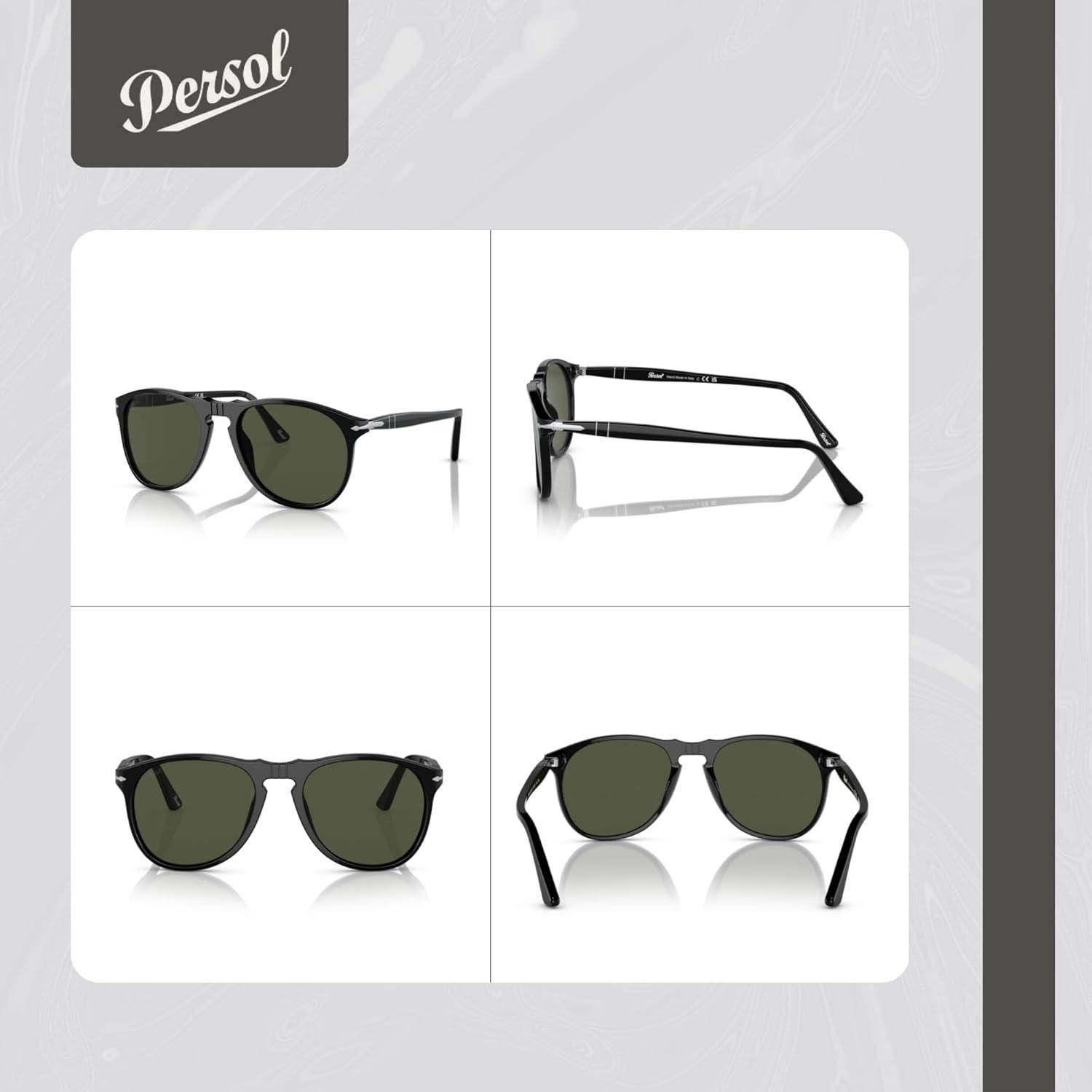 Gafas de Sol Aviador Persol PO9649S para Hombres + Kit de Cuidado