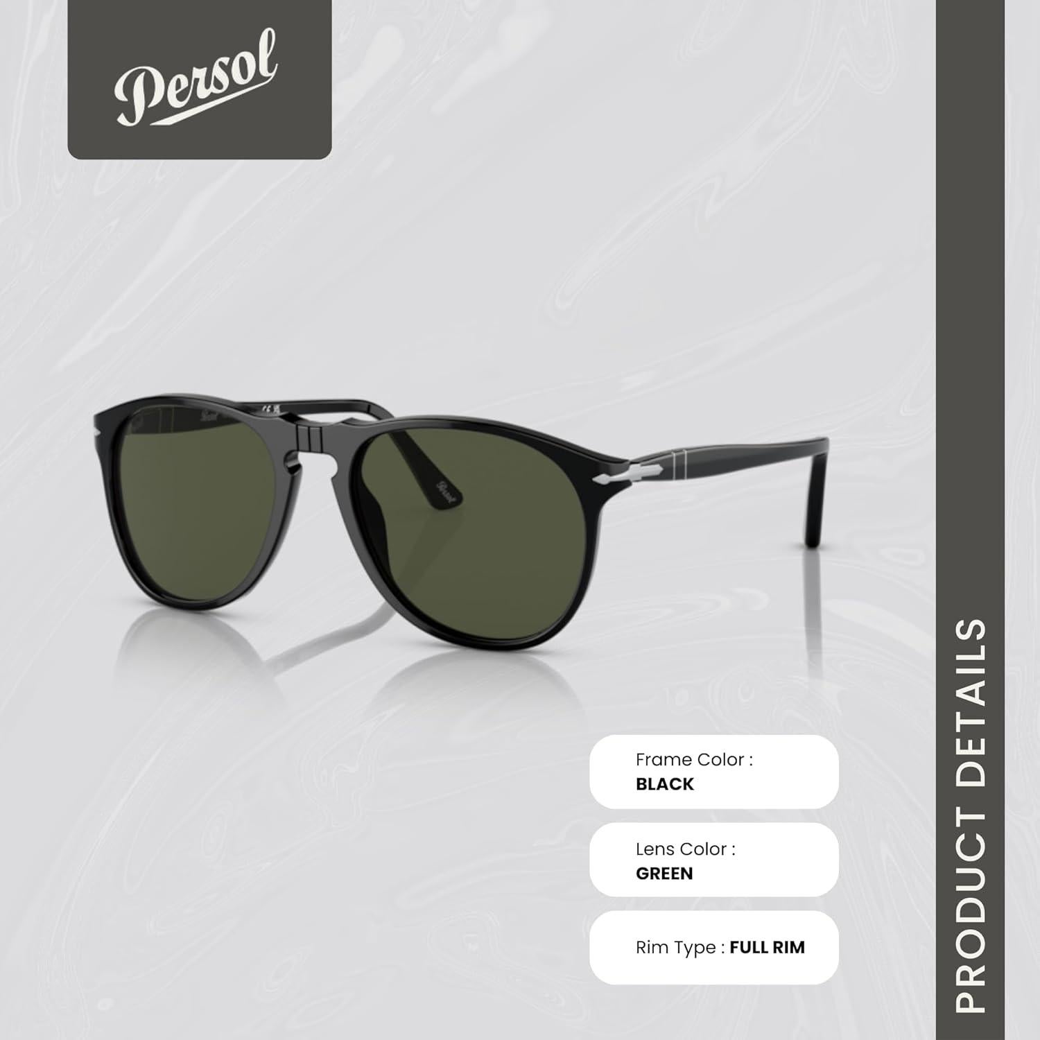 Gafas de Sol Aviador Persol PO9649S para Hombres + Kit de Cuidado