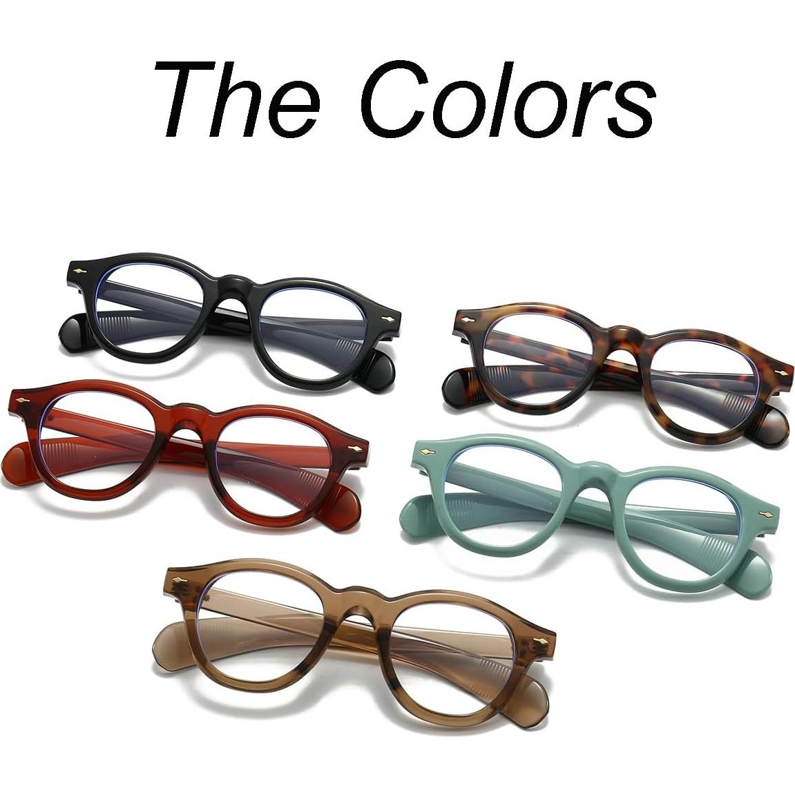 Gafas de Luz Azul NIDOVIX Redondas Unisex con Montura Gruesa