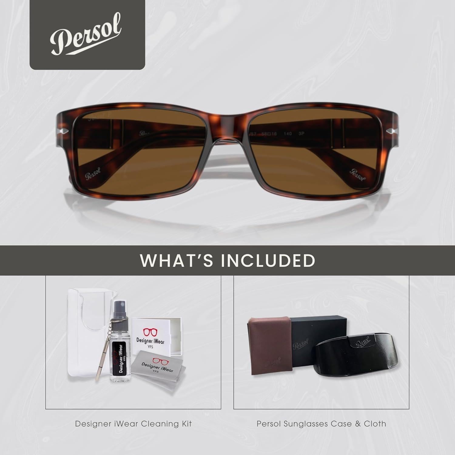 Gafas de Sol Rectangulares Persol PO2803S para Hombres - Polarizadas