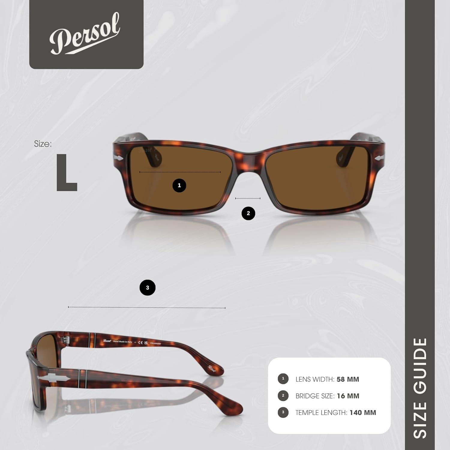 Gafas de Sol Rectangulares Persol PO2803S para Hombres - Polarizadas