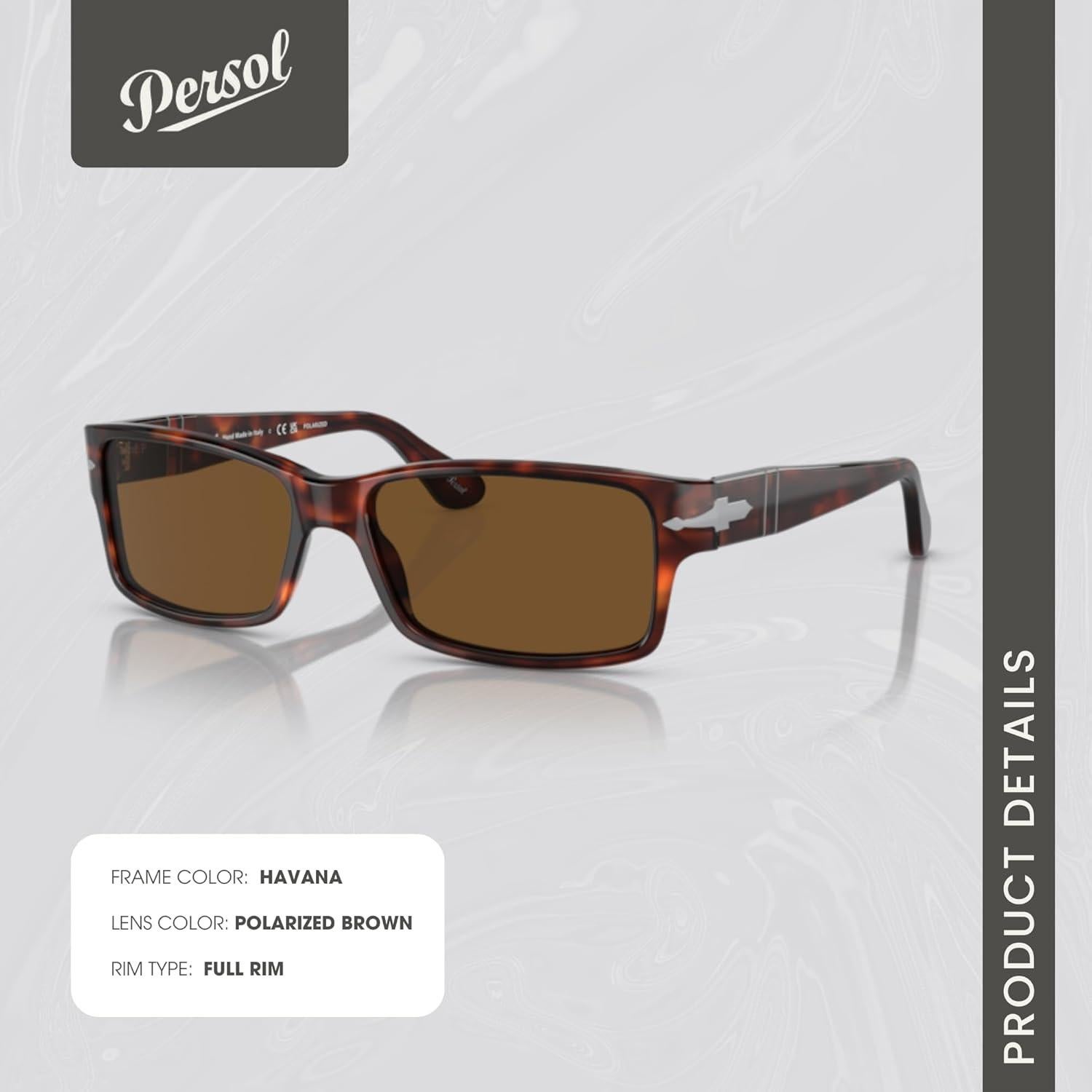 Gafas de Sol Rectangulares Persol PO2803S para Hombres - Polarizadas