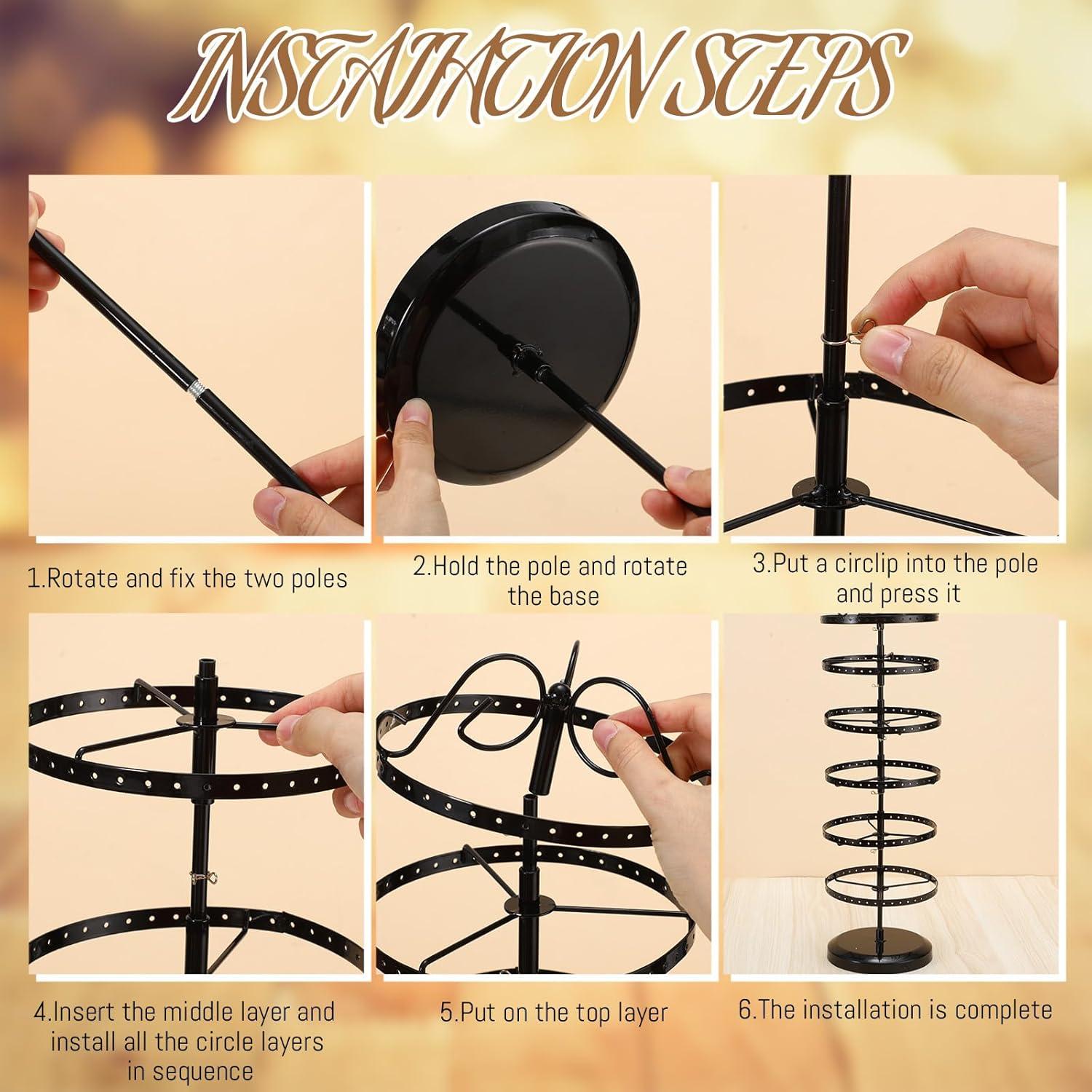 Organizador de Joyería Menkxi Soporte Giratorio 2 Pcs 16x50cm