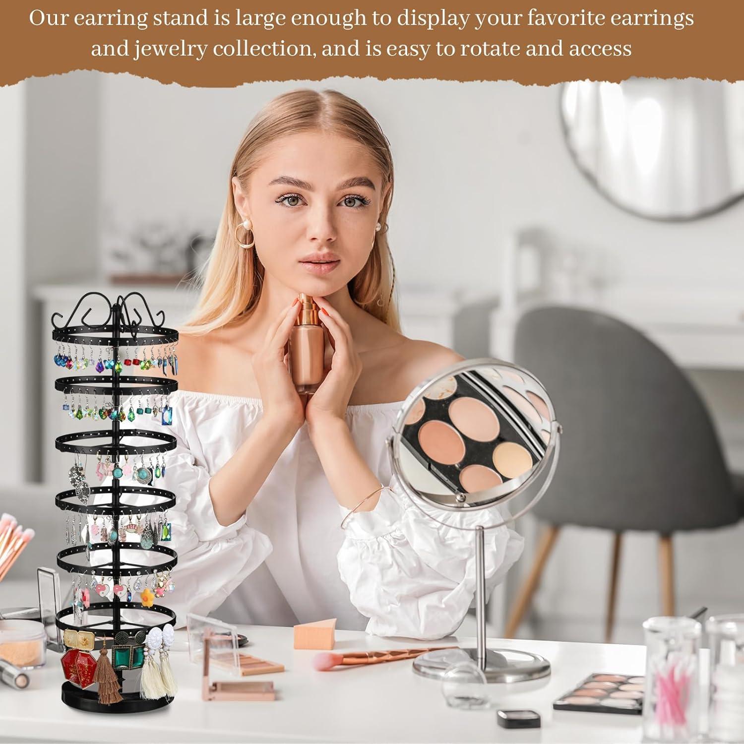 Organizador de Joyería Menkxi Soporte Giratorio 2 Pcs 16x50cm