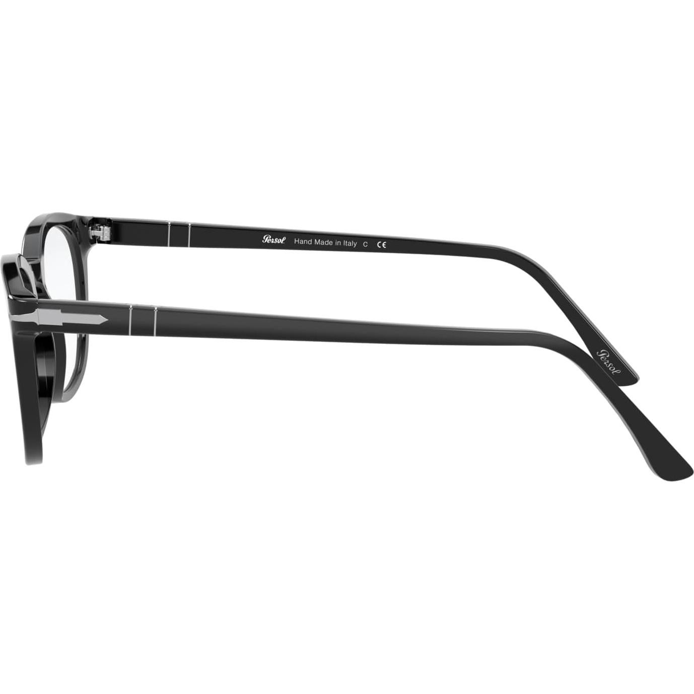 Montura de Gafas Recetadas Redondas Persol PO3258V Negra 48mm