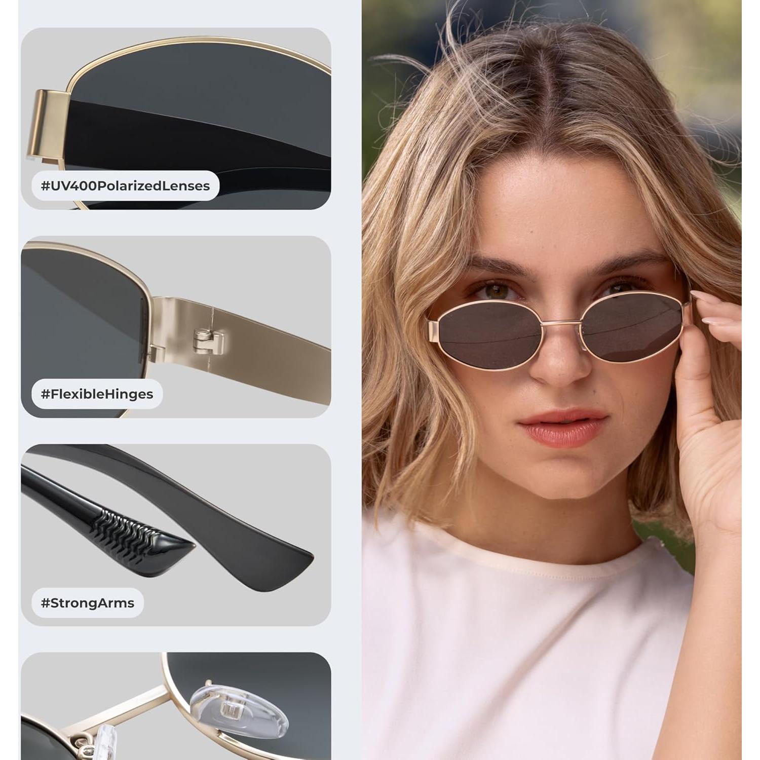 Gafas de Sol Retro Polarizadas Livho UV400 Ovaladas Metal