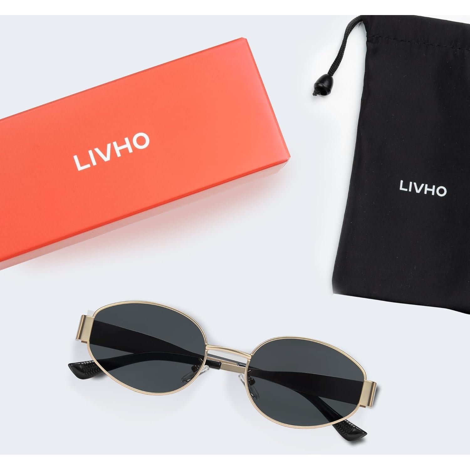 Gafas de Sol Retro Polarizadas Livho UV400 Ovaladas Metal