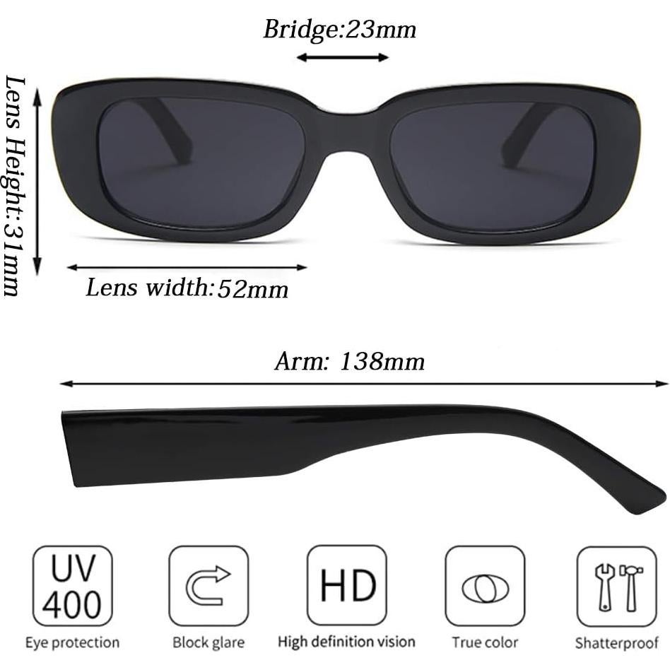 Gafas de Sol Retro Tskestvy UV400 Cuadradas para Mujeres