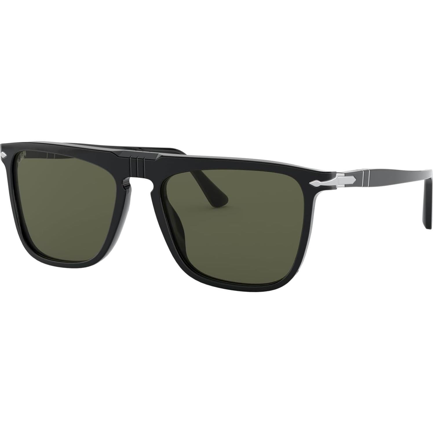 Gafas de sol unisex Persol PO3225S marco negro lentes verdes 56 mm